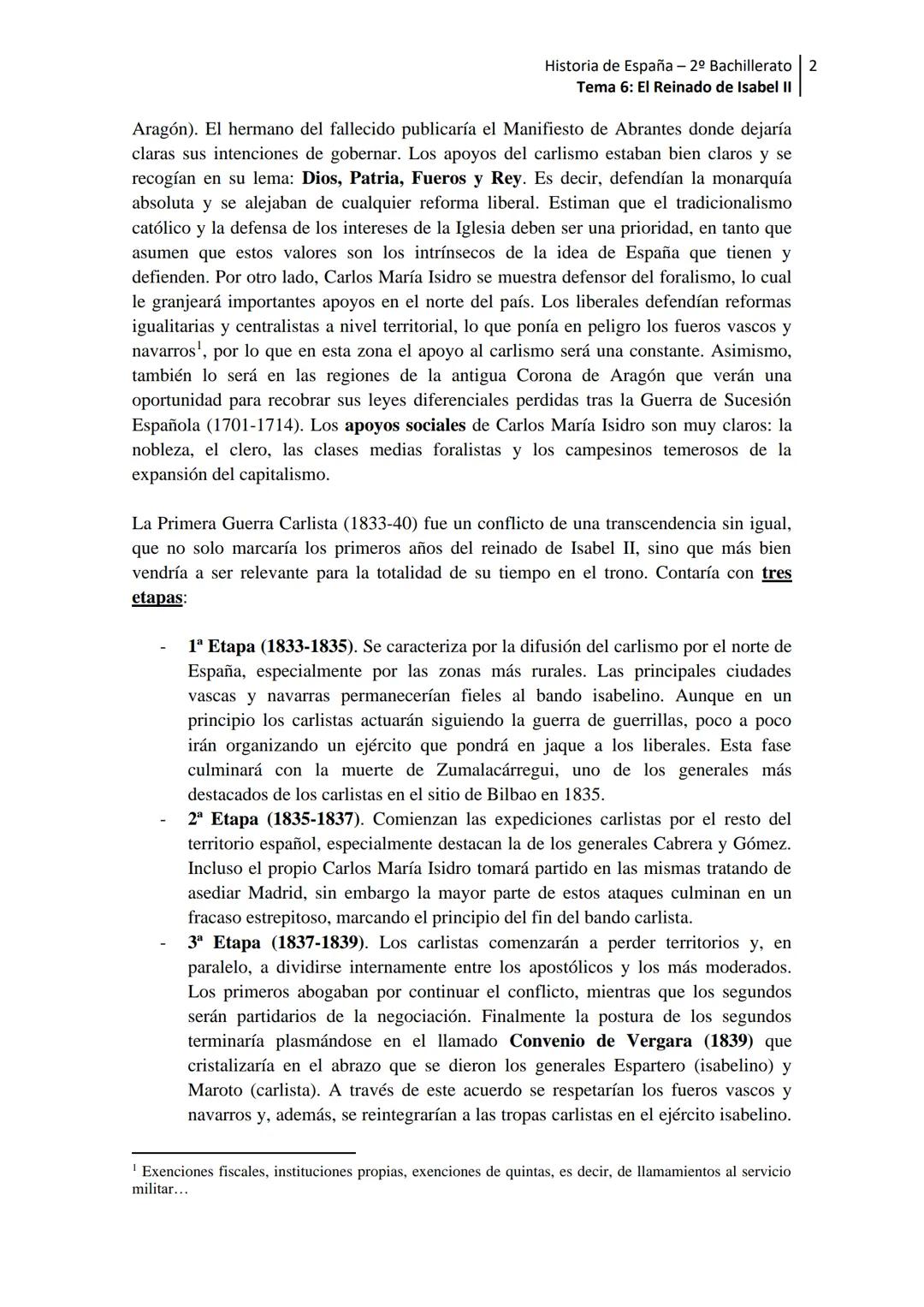 --- OCR Start ---
Historia de España - 2º Bachillerato 1
Tema 6: El Reinado de Isabel II
TEMA 6. EL REINADO DE ISABEL II (1833-1868)
INTRODU