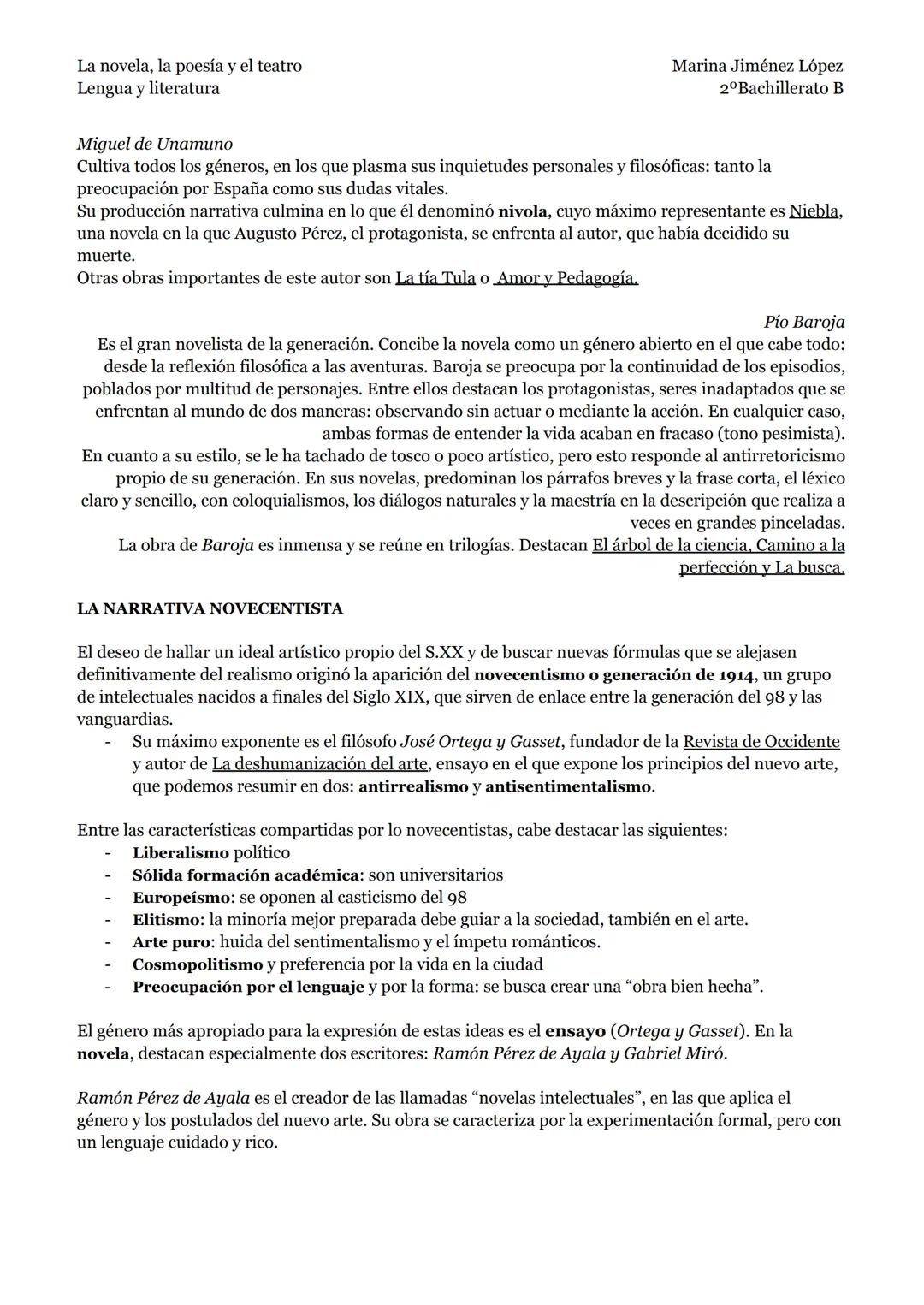 # APUNTES LITERATURA FINALES La novela, la poesía y el teatro
Lengua y literatura
ΕΤΑΡΑ 1: ANTES DE LOS AÑOS 40
Marina Jiménez López
2º Bach