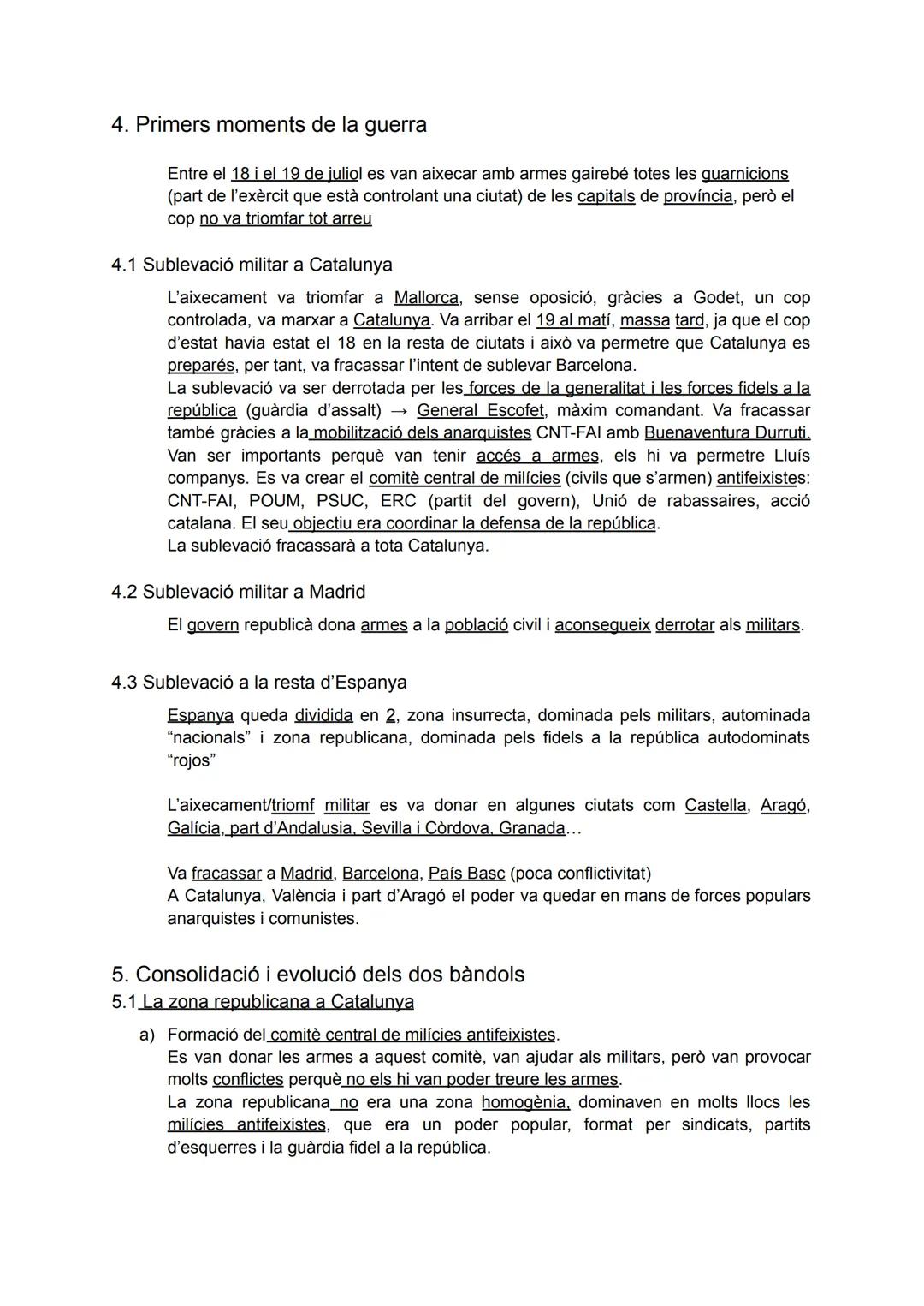 U4. GUERRA CIVIL
1. Per què va fracassar la república?
2. Inici de la guerra
3. Generals que es van revoltar
4. Primers moments de la guerra