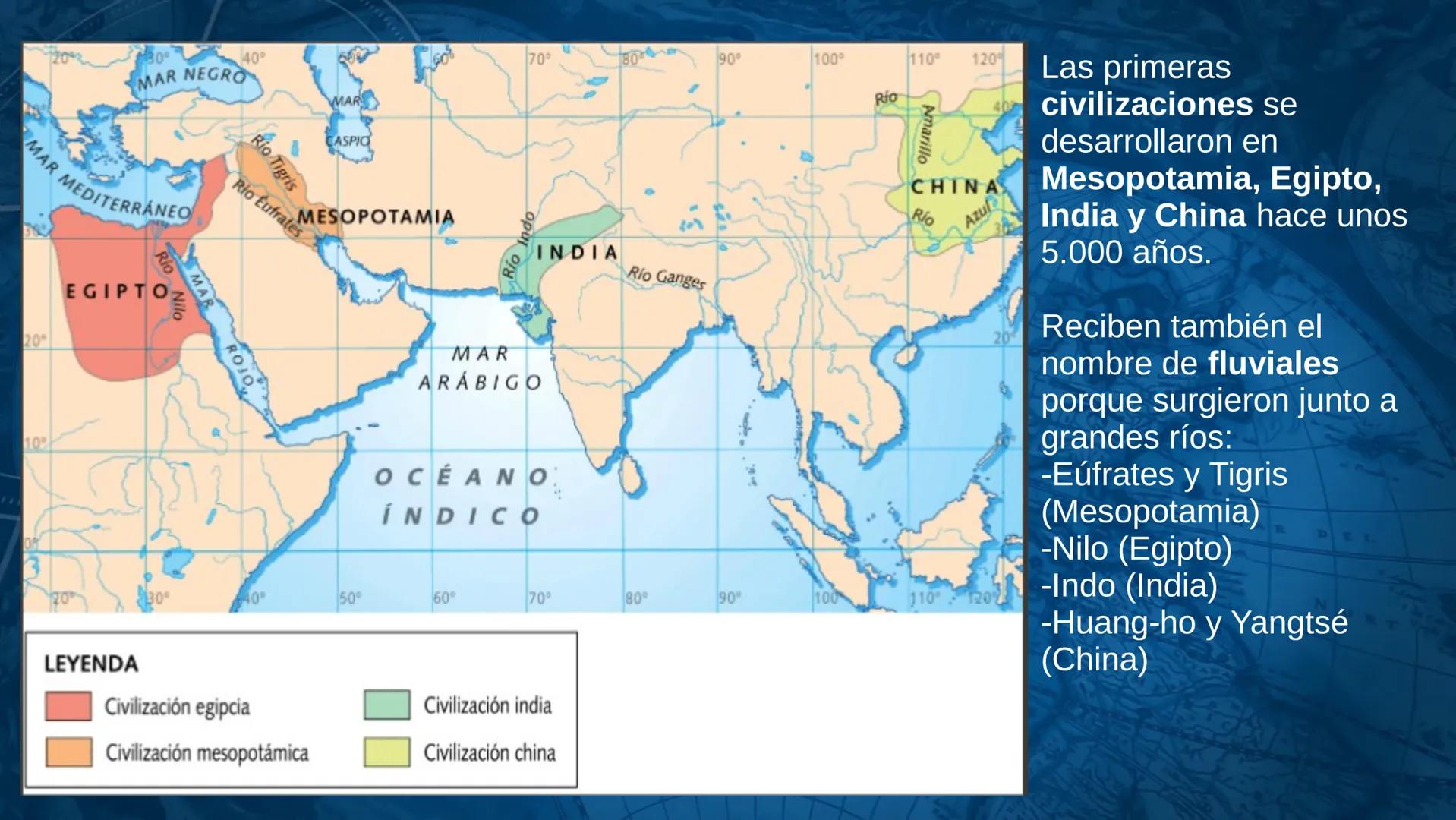 # LAS PRIMERAS
# CIVILIZACIONES URBANAS Rio Tigris
MESOPOTΑΜΙΑ
Rio Eufrates
12002
30°
40°
MAR NEGRO
MAR
CASPIO
Rio Nilo
MAR
ROJO
MAR MEDITE