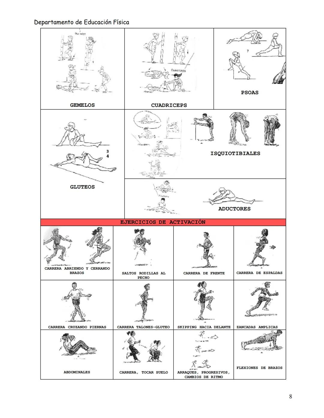 Departamento de Educación Física
# EL CALENTΑΜΙΕΝΤΟ
EI CALENTAMIENTO es la serie de ejercicios que se deben realizar siempre ANTES de cual