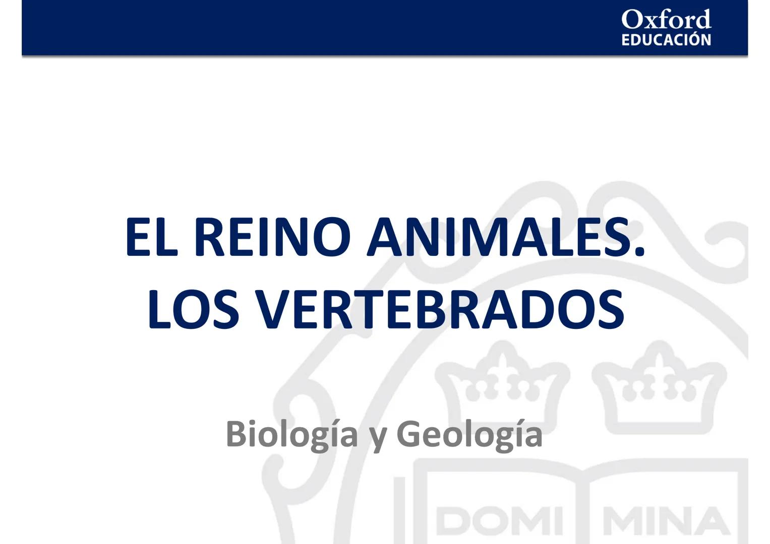 # Oxford
EDUCACIÓN
EL REINO ANIMALES.
LOS VERTEBRADOS
Biología y Geología
DOMI MINA --- OCR Start ---
El reino Animales. Los vertebrados