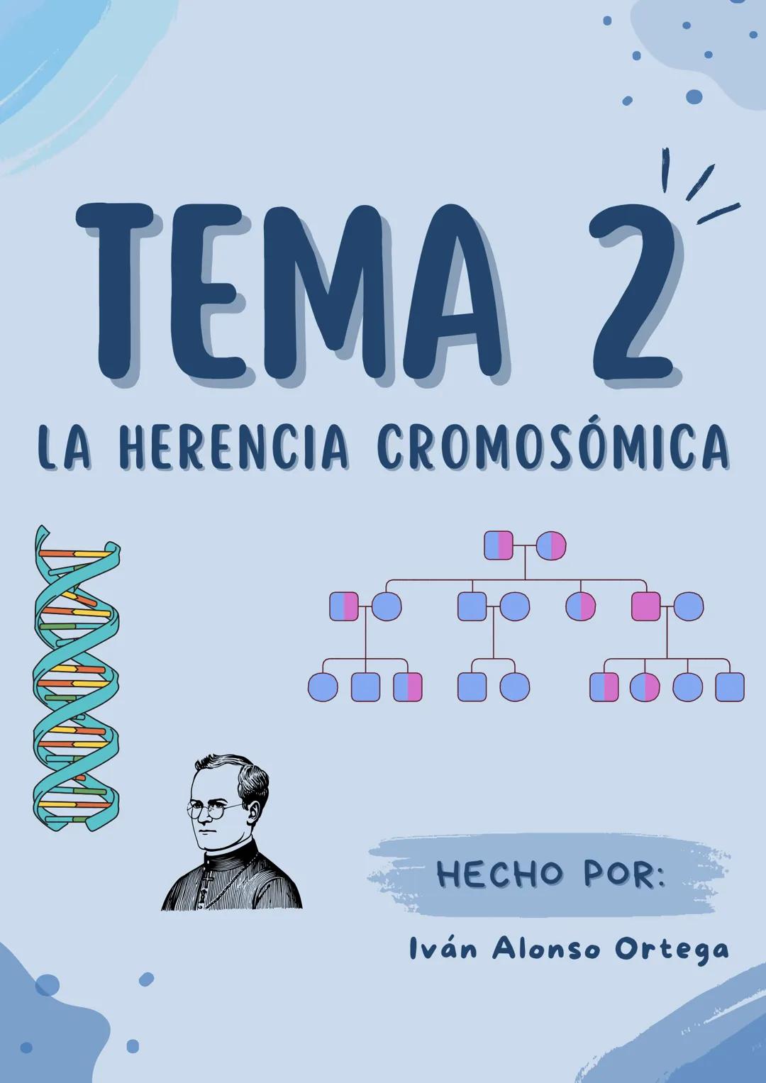 # TEMA 2
LA HERENCIA CROMOSÓMICA
HECHO POR:
Iván Alonso Ortega # 1. Genética y herencia biológica:
La genética es la ciencia que estudia