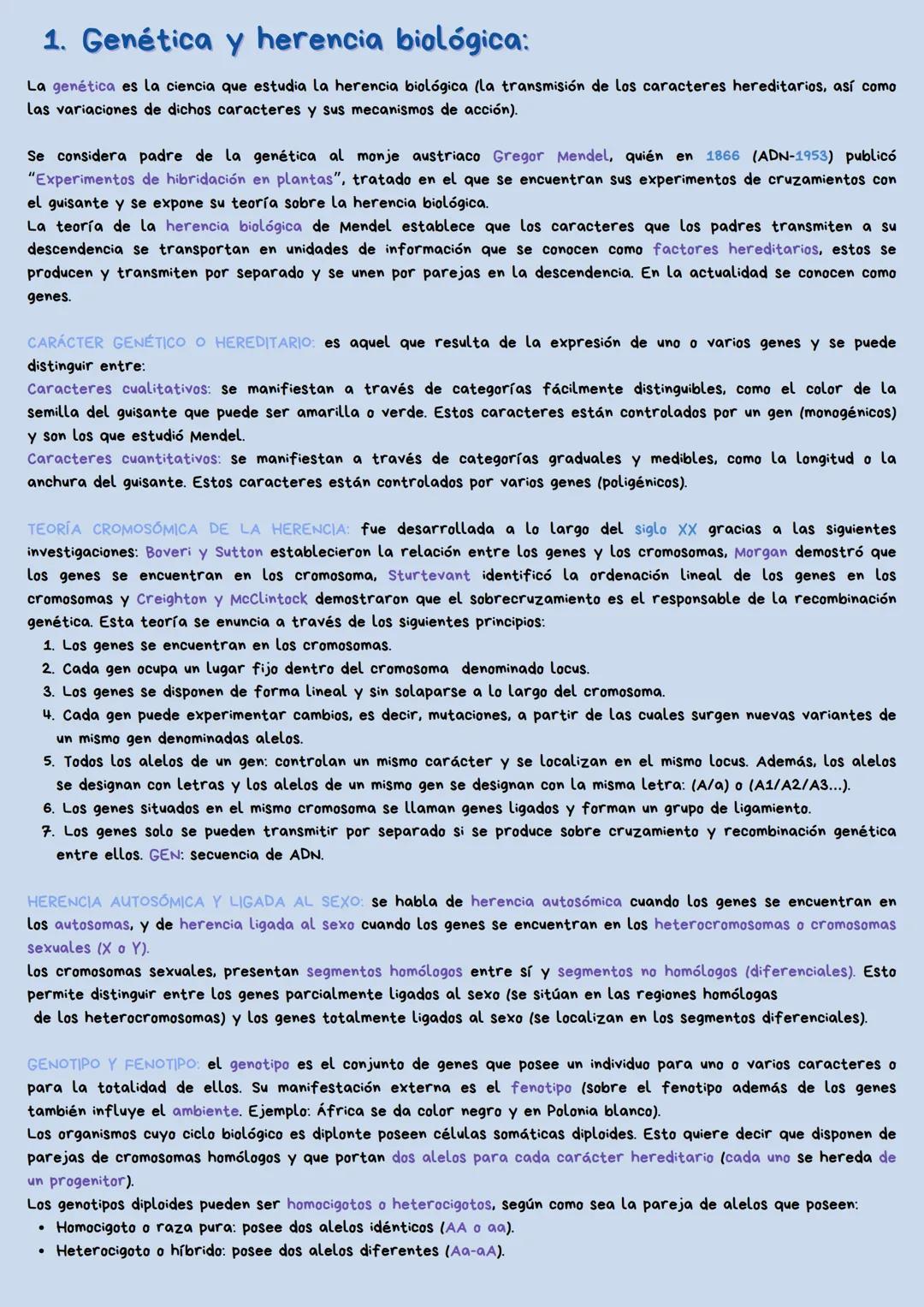 # TEMA 2
LA HERENCIA CROMOSÓMICA
HECHO POR:
Iván Alonso Ortega # 1. Genética y herencia biológica:
La genética es la ciencia que estudia