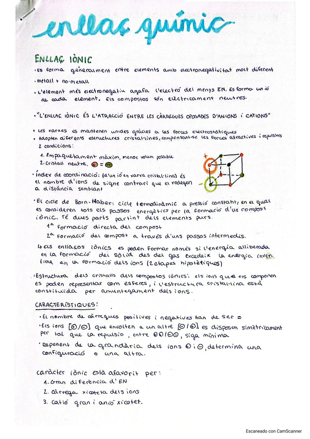 enllas químic
ENLLAÇ IONIC
Es forma generalment entre elements amb electronegativitat molt diferent
•metall + no-metall
L'element més ele