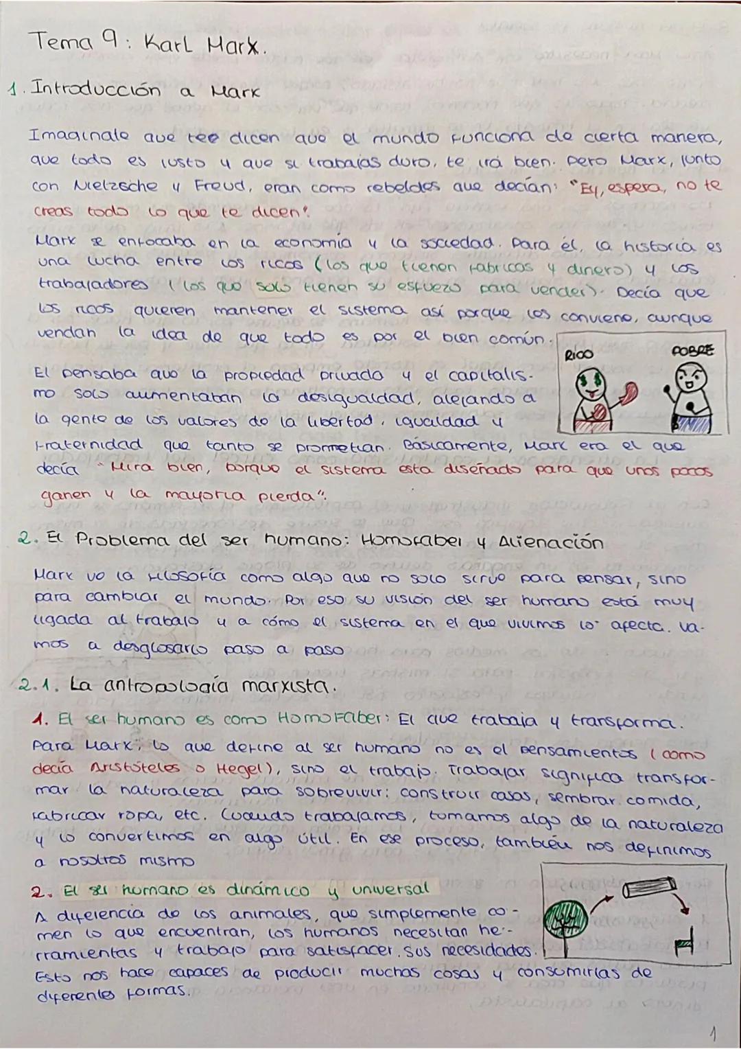 # Tema 9: Karl Marx.
1. Introducción a Hark
Imaginale ave tee dicen que el mundo funciona de cierta manera,
que todo es lusto y que se tra