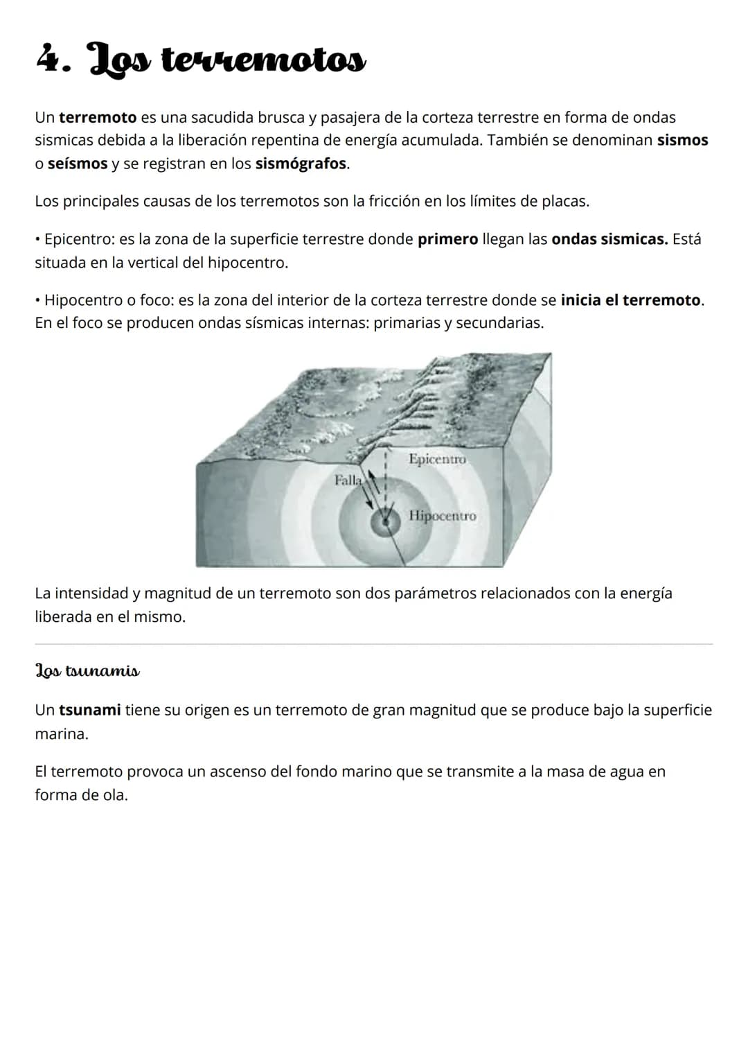 # 4. Jos terremotos
Un terremoto es una sacudida brusca y pasajera de la corteza terrestre en forma de ondas
sismicas debida a la liberació