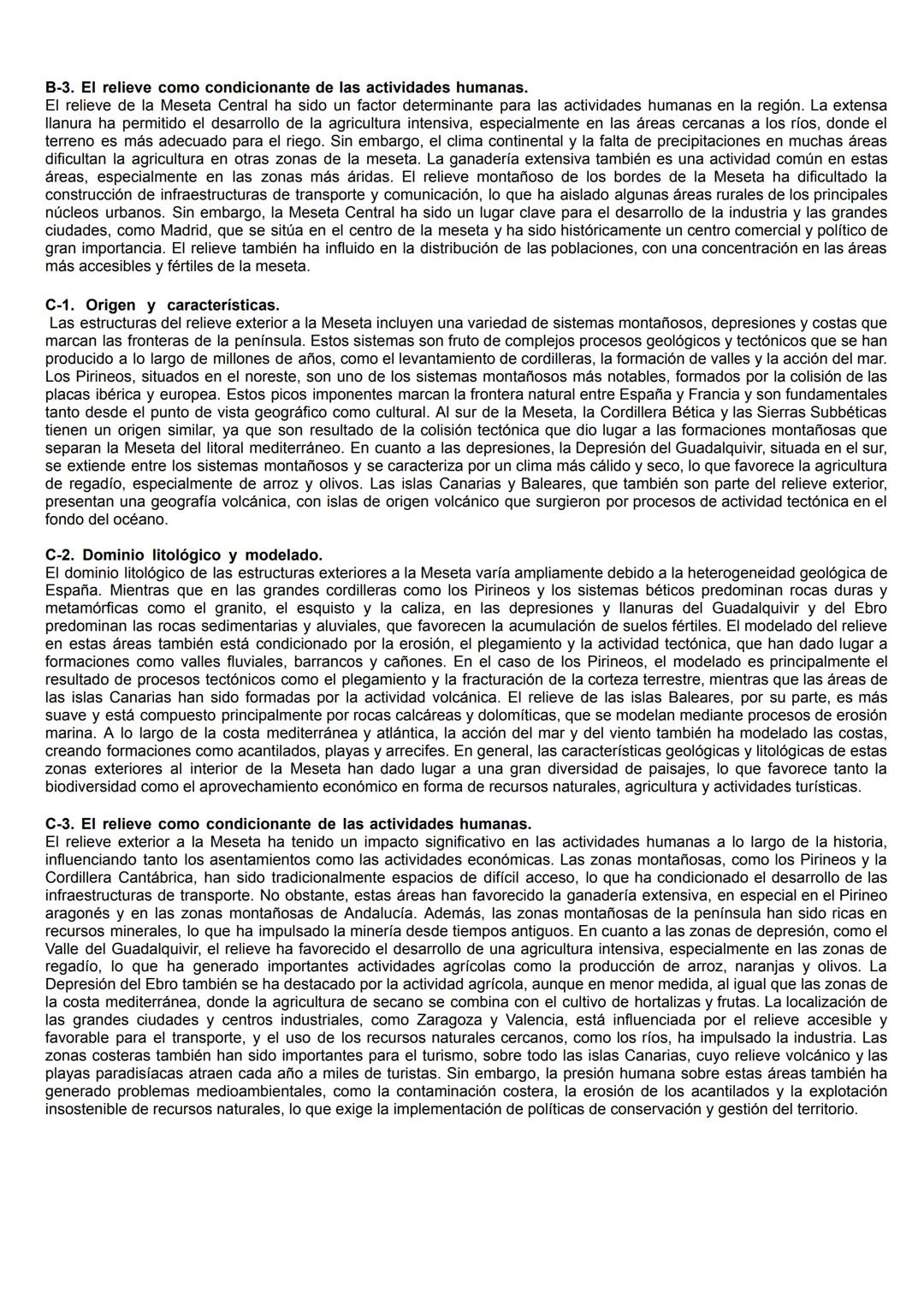 # 1. El relieve: Formación y características.
## A-1. Configuración general del relieve español peninsular. Rasgos básicos.
El relieve de l