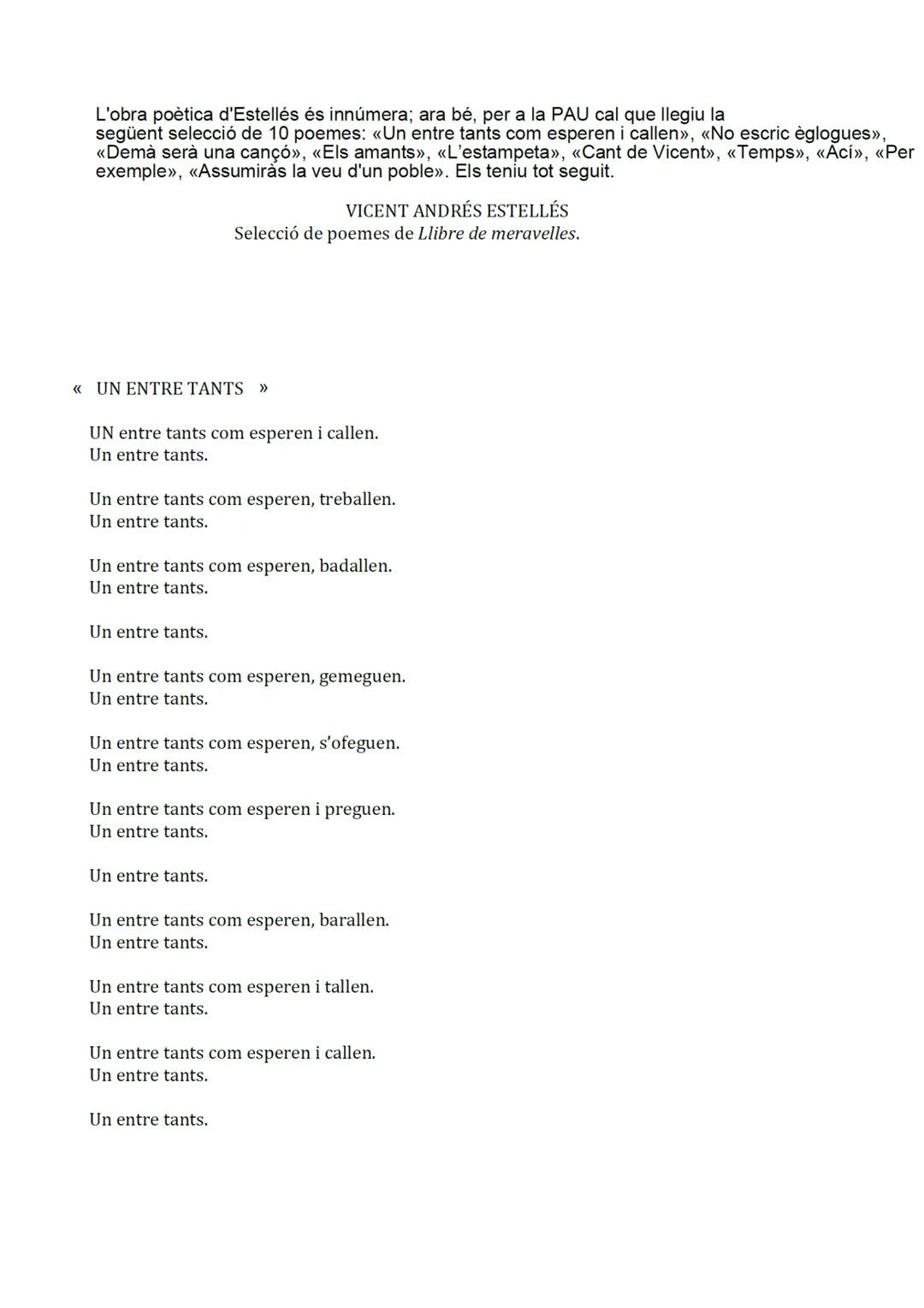 L'obra poètica de
Vicent Andrés Estellés
(1924-1993)
Valencià: Llengua i Literatura II
(2n de Batxillerat)
Prof. Adrià 1. Introducció
L'obra