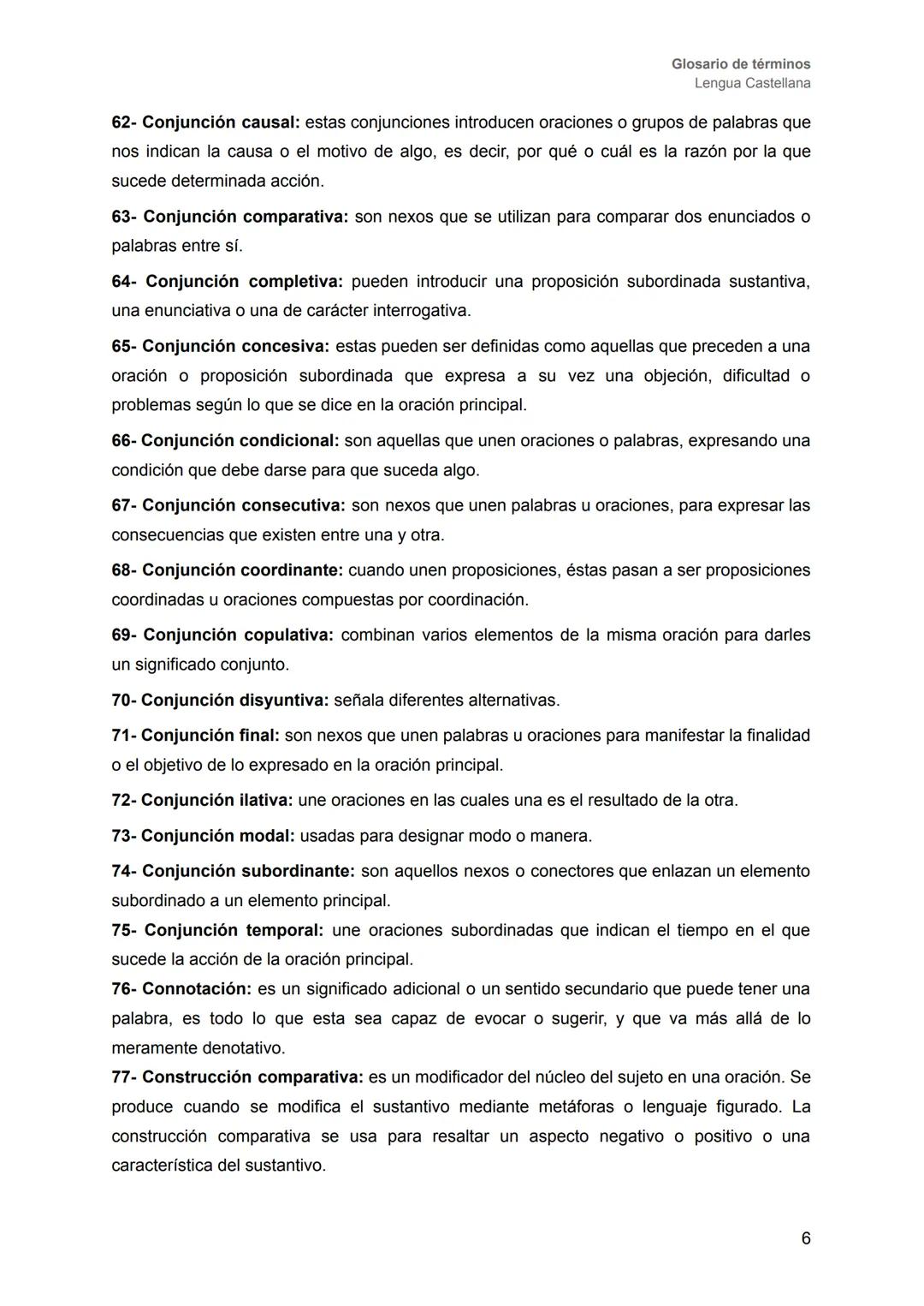 LENGUA CASTELLANA
# GLOSARIO ÍNDICE
Glosario de términos
Lengua Castellana
A- Términos gramaticales................................pág. 2-1
