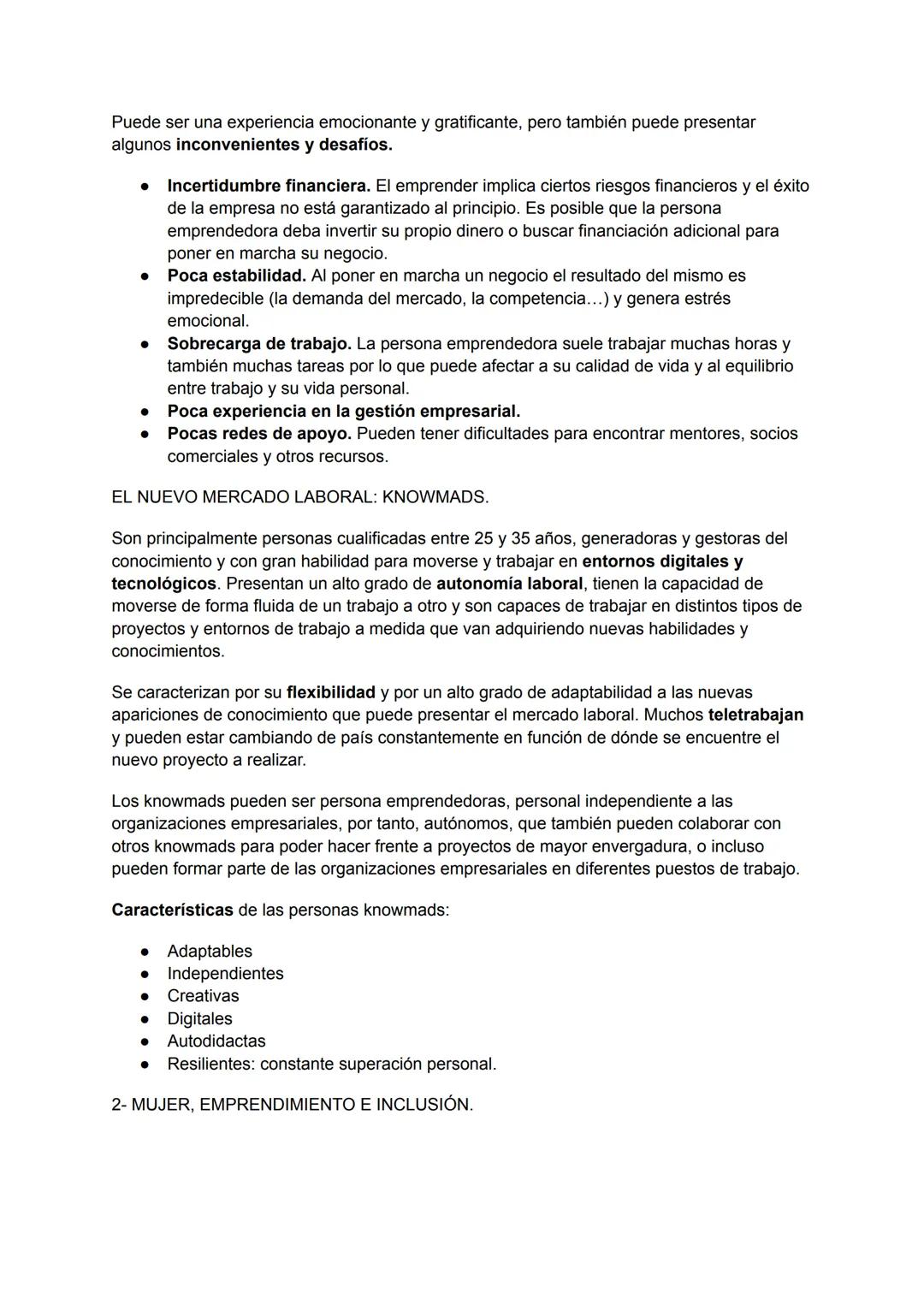TEMA 2 - EL EMPRENDIMIENTO
1- LA PERSONA EMPRENDEDORA
Una persona emprendedora es aquella que, a partir de una idea innovadora, ve una
oport