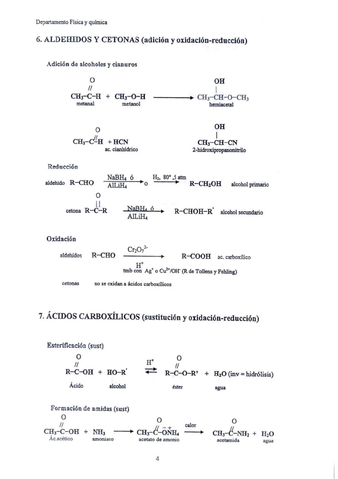 Departamento Física y química
ESQUEMA-RESUMEN REACCIONES ORGÁNICAS MÁS
IMPORTANTES
1. REACCIONES DE LOS ALCANOS
Halogenación
250-400°C
-C-H