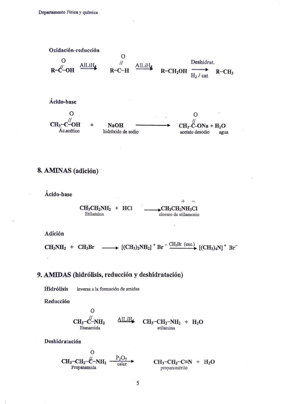 Departamento Física y química
ESQUEMA-RESUMEN REACCIONES ORGÁNICAS MÁS
IMPORTANTES
1. REACCIONES DE LOS ALCANOS
Halogenación
250-400°C
-C-H