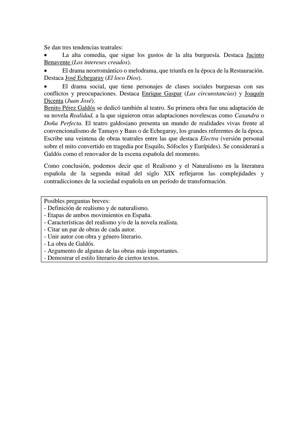 El realismo y el naturalismo: la novela. La poesía y el teatro en la segunda mitad
del siglo XIX
A mediados del siglo XIX, una nueva corrien