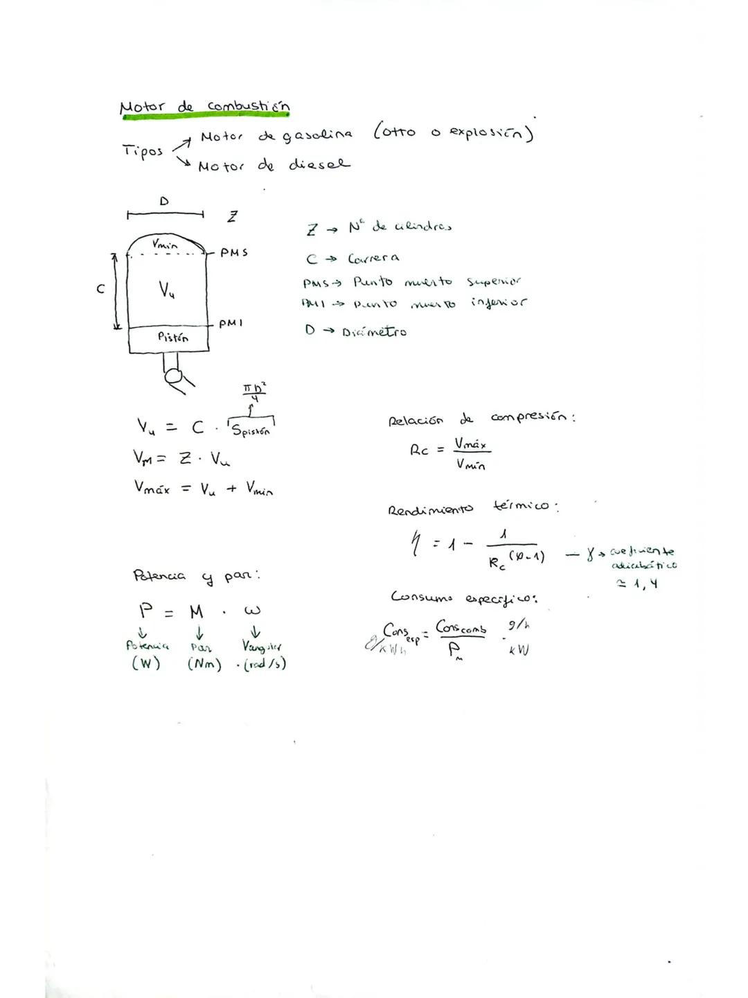 PRONTUARIO BLOQUE
Máquinas térmicas
Motor:
Tc
Q
W
QF
Balance energético:
Qc = W + QF
Rendimiento:
= W
Qc
Rendimiento Ideal.
(Carnot)
= Tc -