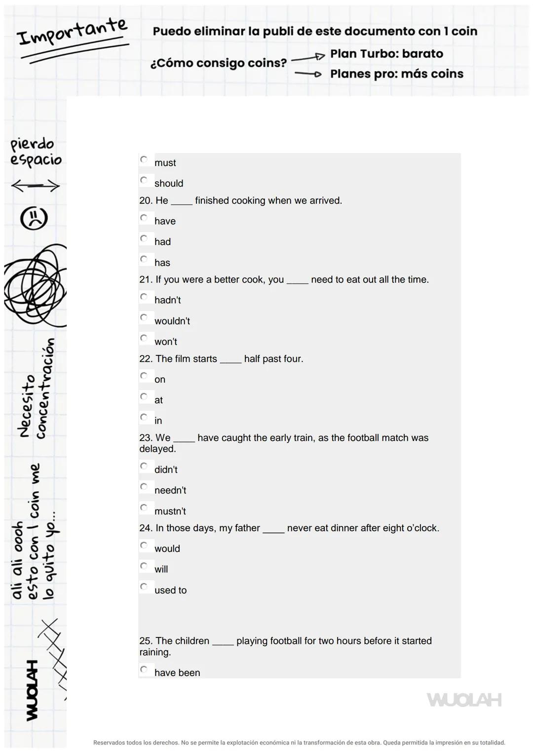 WUOLAH
APTIS GRAMMAR AND VOCABULARY 1 (... 
daviddp1994
Inglés B2
1° Idiomas
Comunidades para la Vida
antes
Descarga sin publi
con 1 coin
W