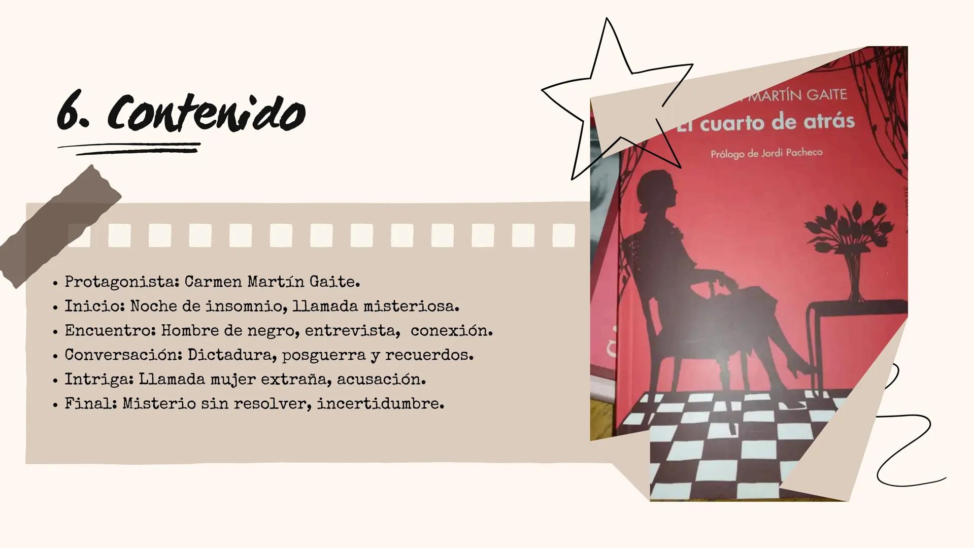 # El Cuarto de atrás
David Sánchez --- OCR Start ---
Carmen Martín Gaite
Indice
1
Autora
6 Contenido
11
2
Etapas de su obra 7
Temas
El cuar