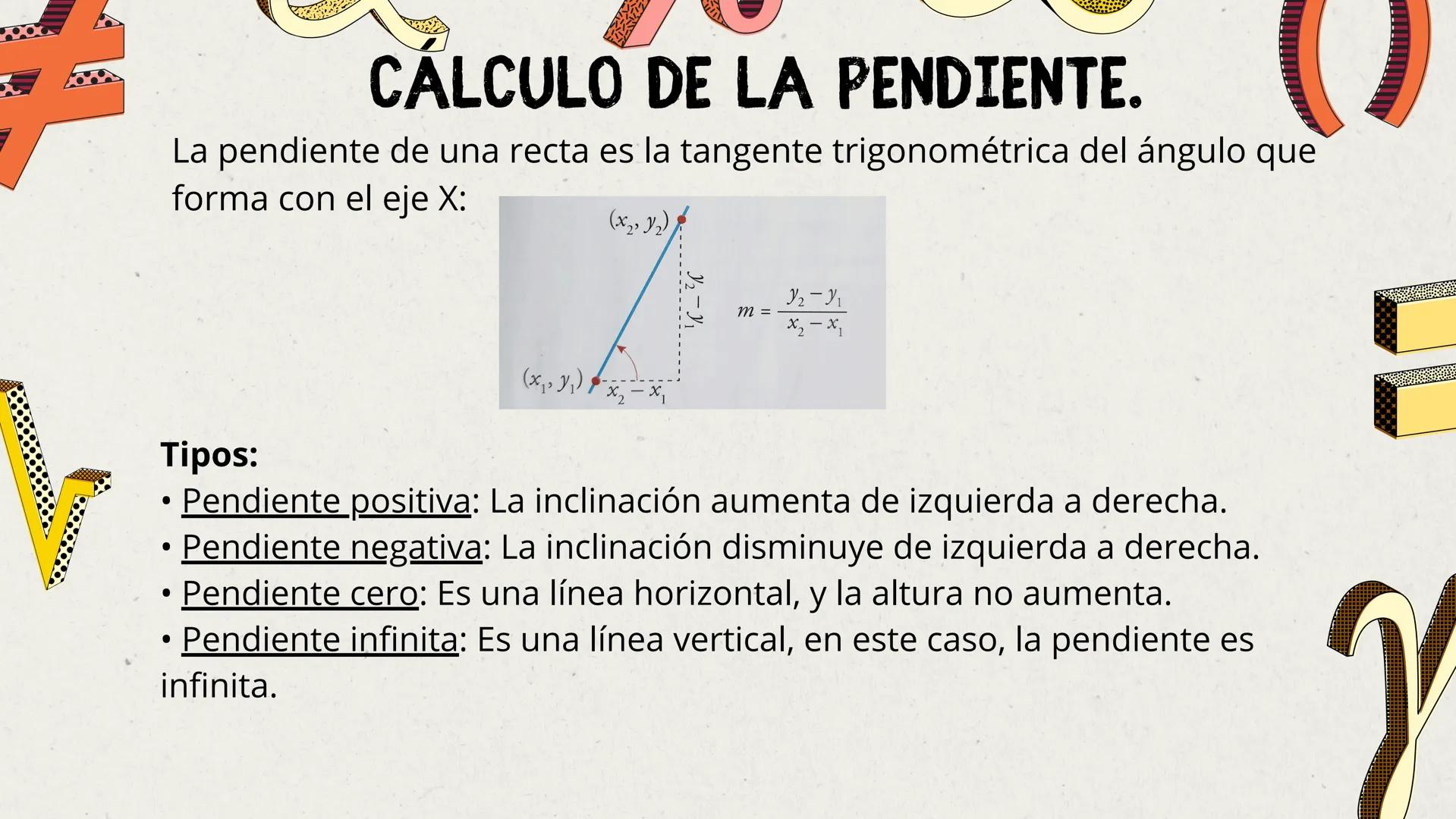 # FUNCIONES LINEALES Y
# CUADRÁTICAS FUNCIÓN LINEAL
Su representación es
una recta de pendiente
m que corta al eje Y en
el punto (0, n). Ya