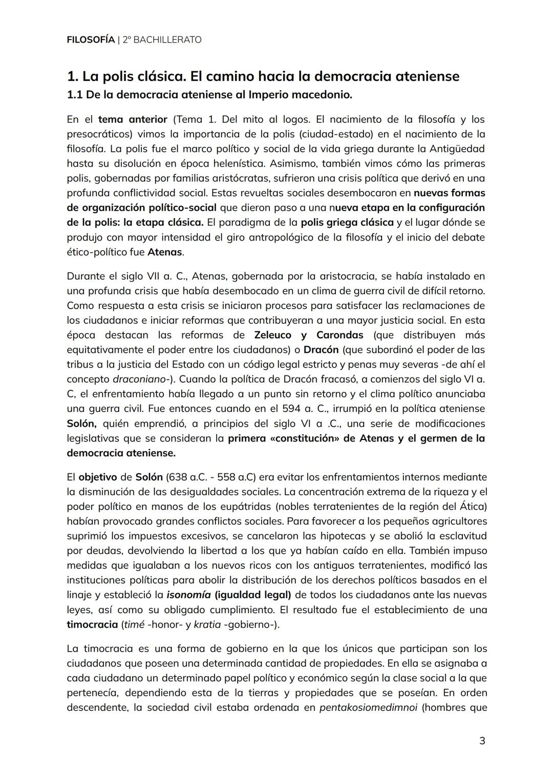 FILOSOFÍA | 2º BACHILLERATO
TEMA 2
El giro antropológico.
Sócrates y los sofistas
1 FILOSOFÍA | 2º BACHILLERATO
1. La polis clásica. El cami