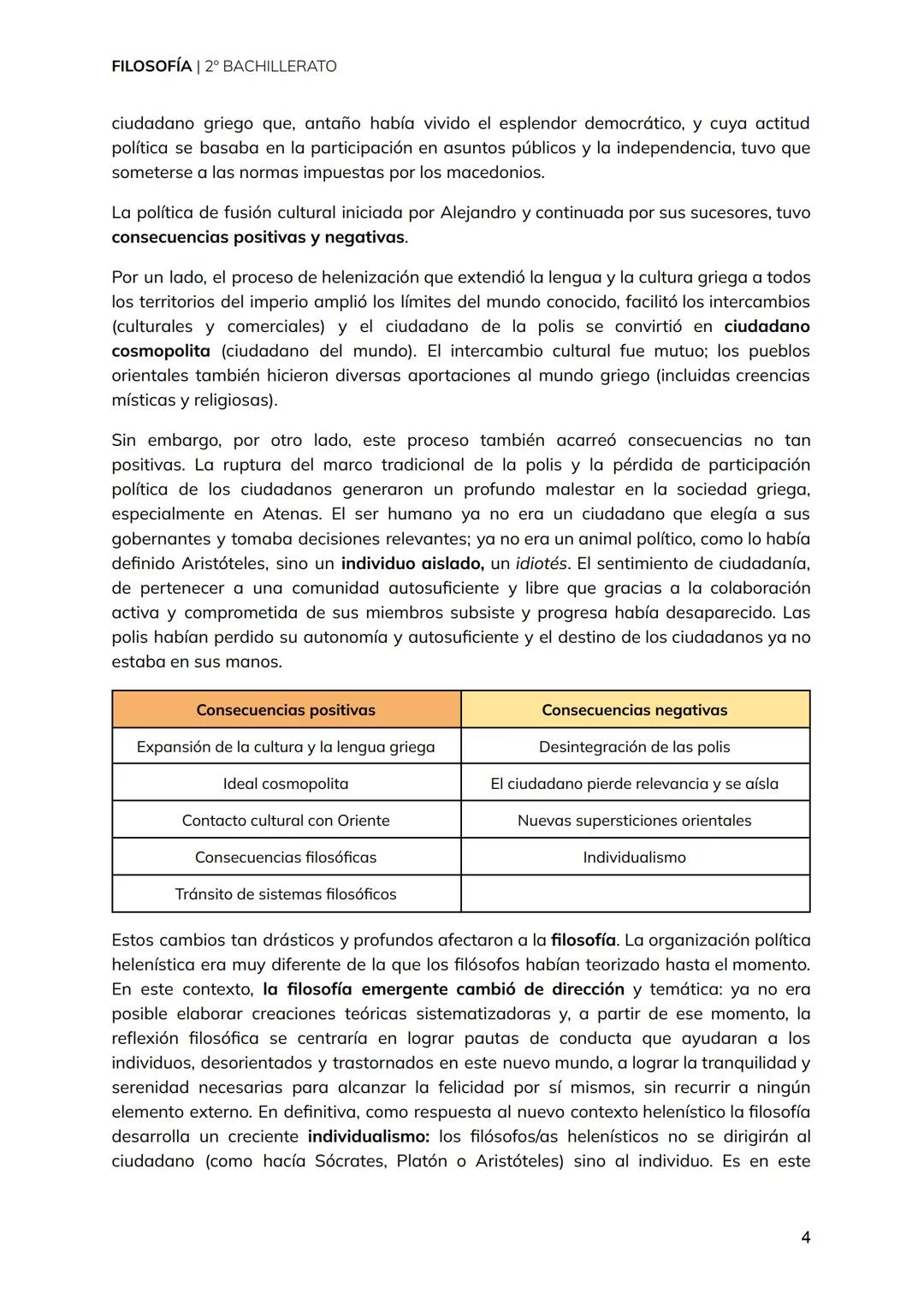 # FILOSOFÍA | 2º BACHILLERATO
# TEMA 5
La filosofía helenística y romana FILOSOFÍA | 2º BACHILLERATO
1. Contexto político y cultural. La