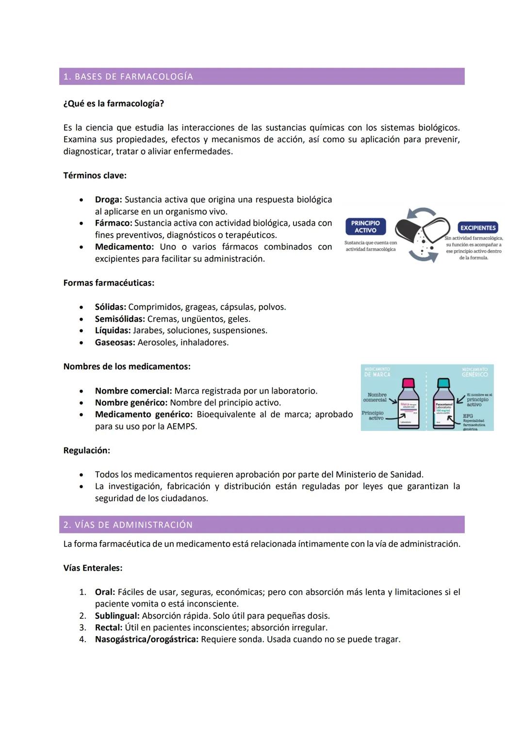 1. BASES DE FARMACOLOGÍA
¿Qué es la farmacología?
Es la ciencia que estudia las interacciones de las sustancias químicas con los sistemas bi