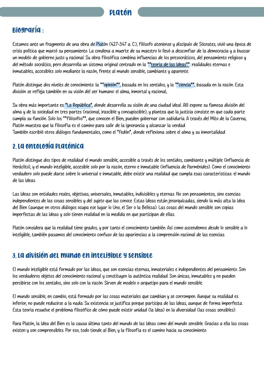 ## Filosofía --- OCR Start ---
Platón
Biografía:
Estamos ante un fragmento de una obra de Platón (427-347 a. C.), filósofo ateniense y discí