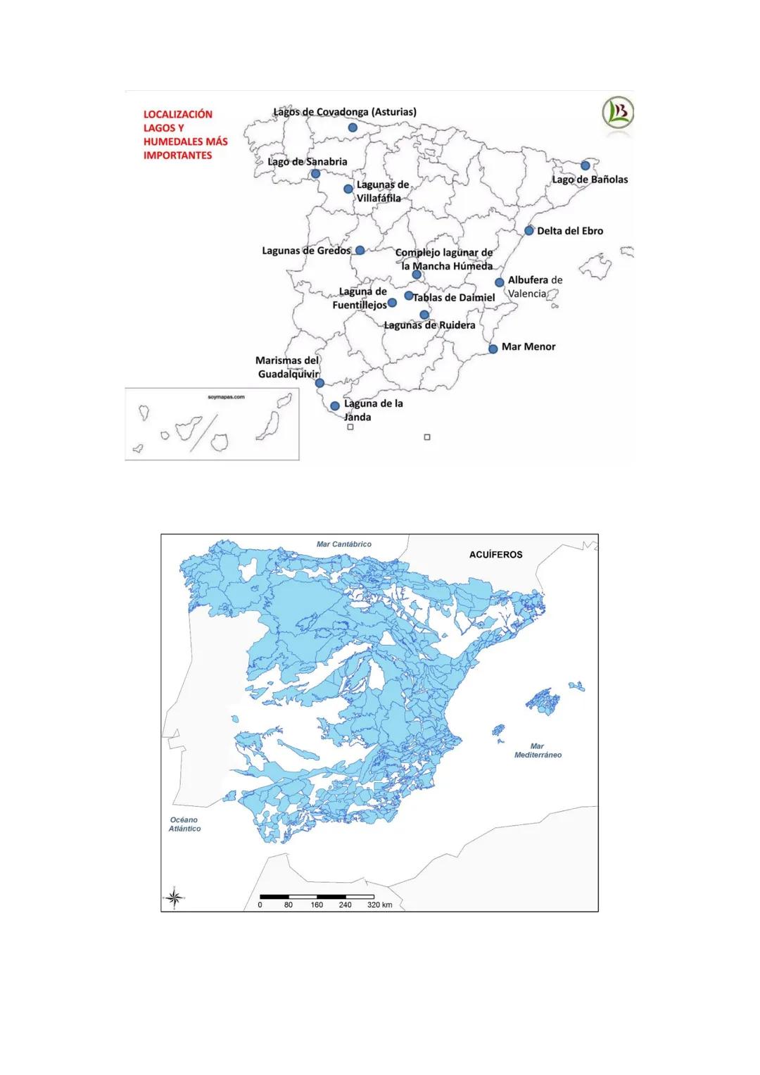 Tema 3 - Hidrografía, vegetación y suelos de España
1. La diversidad hídrica
1.1 Variedad hídrica peninsular e insular: aguas superficiale