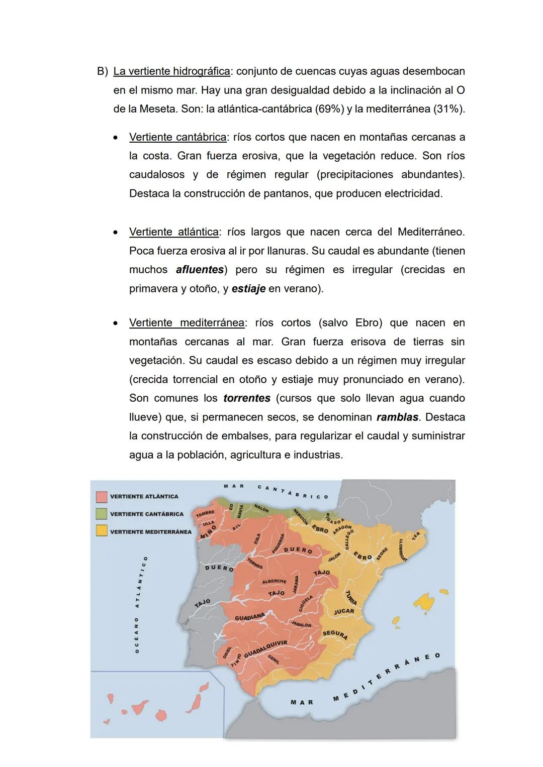 Tema 3 - Hidrografía, vegetación y suelos de España
1. La diversidad hídrica
1.1 Variedad hídrica peninsular e insular: aguas superficiale