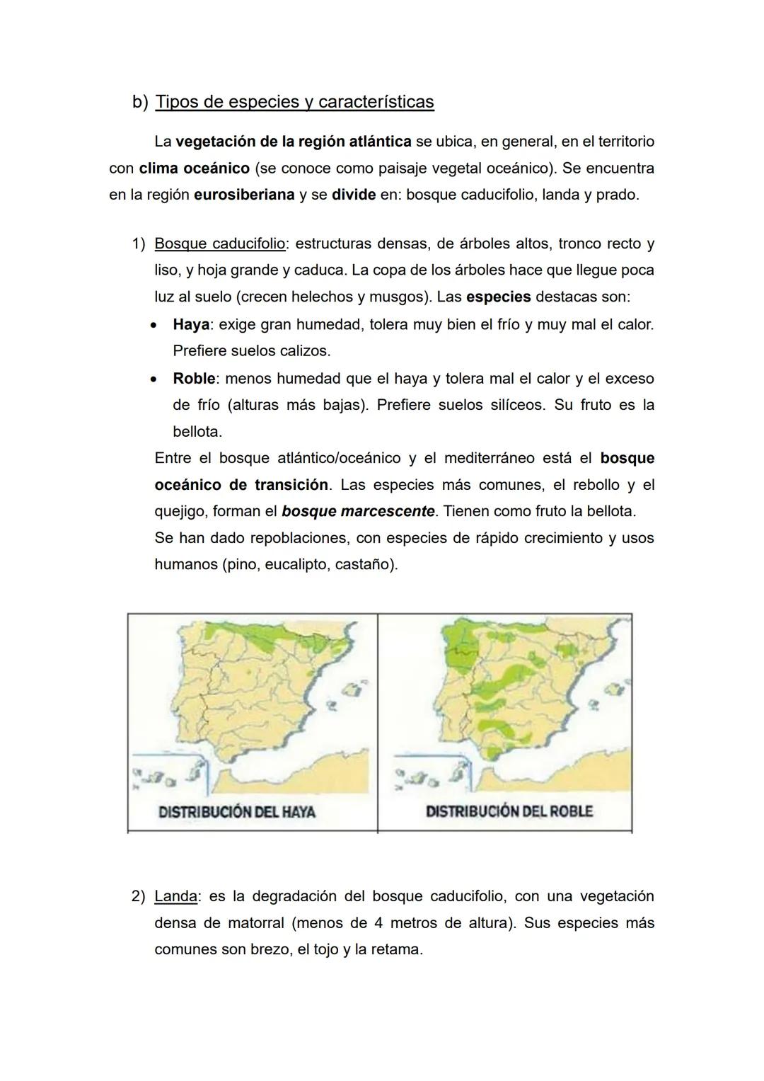 Tema 4 - La vegetación y los suelos
• Temas (1, 2) y epígrafes (a, b, c) que nos pueden preguntar:
1) Formaciones vegetales de España: veget