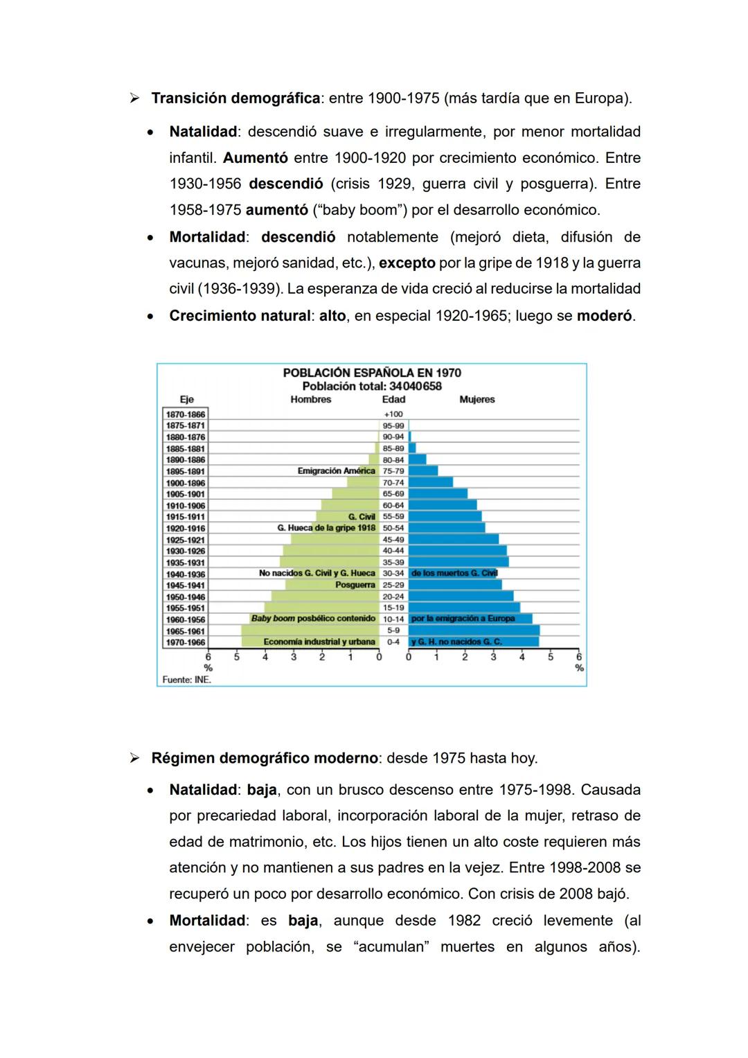Tema 6- La población española
1) Temas (1, 2) y epígrafes (a, b, c) que nos pueden preguntar:
1) Población en España: los movimientos natura