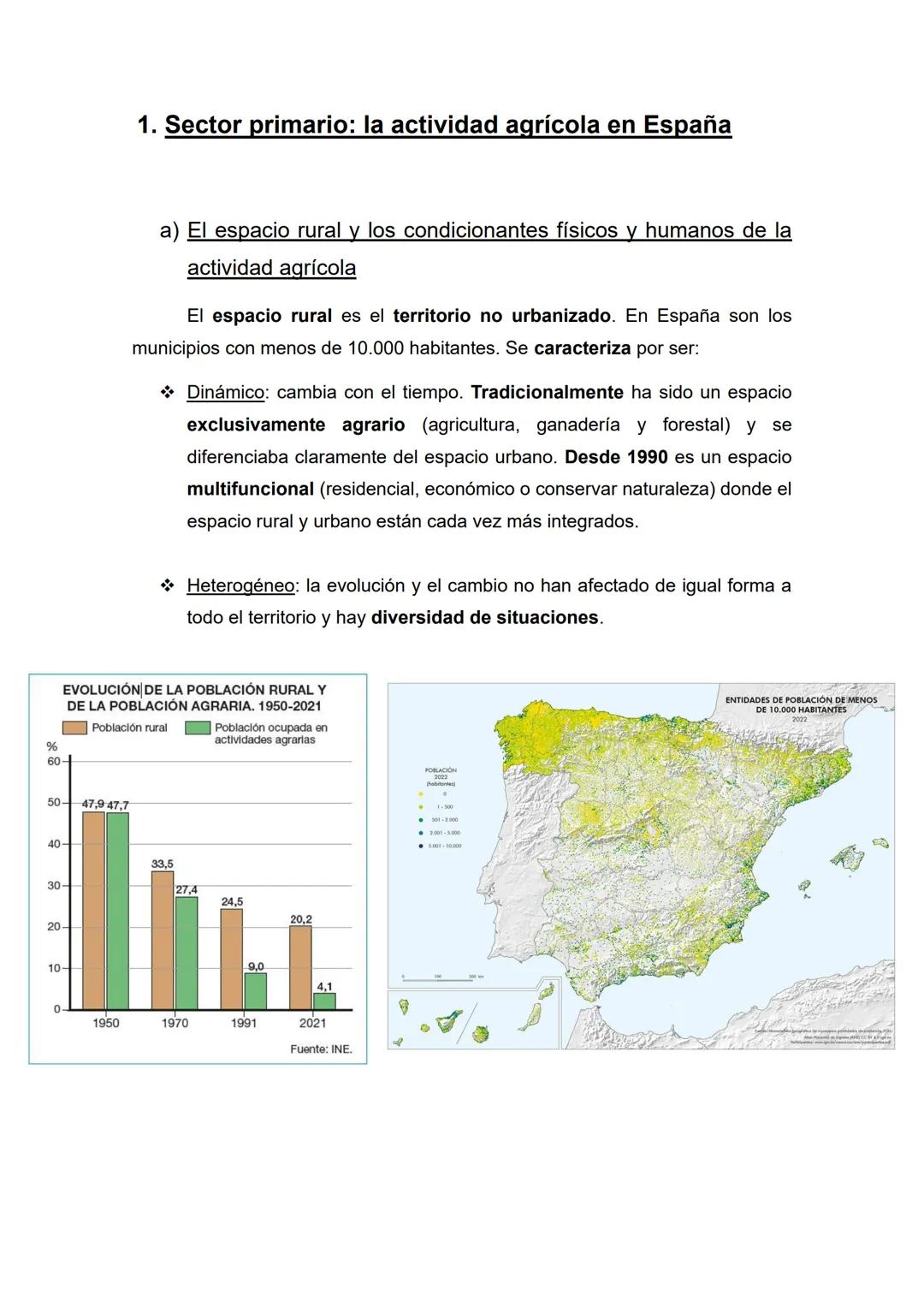 Tema 8 - Los espacios del sector primario
Temas (1, 2) y epígrafes (a, b, c) que nos pueden preguntar:
1) Sector primario: la actividad agrí