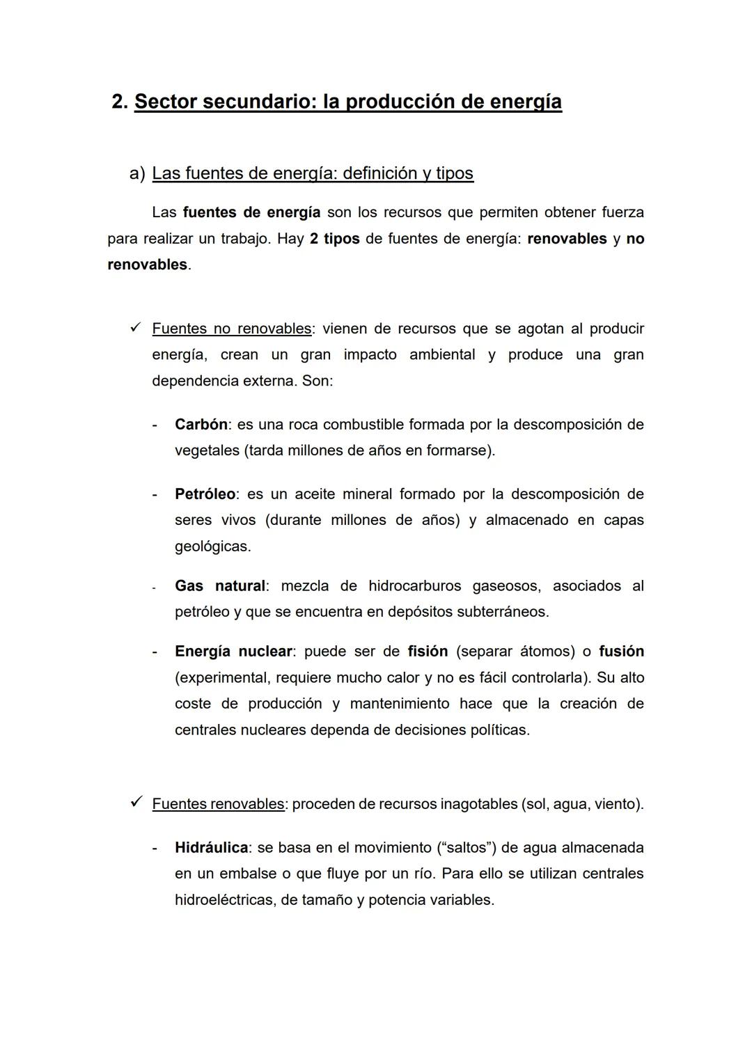 Tema 9 – El espacio industrial
Temas (1, 2) y epígrafes (a, b, c) que nos pueden preguntar:
1) Sector secundario: la industria en España
