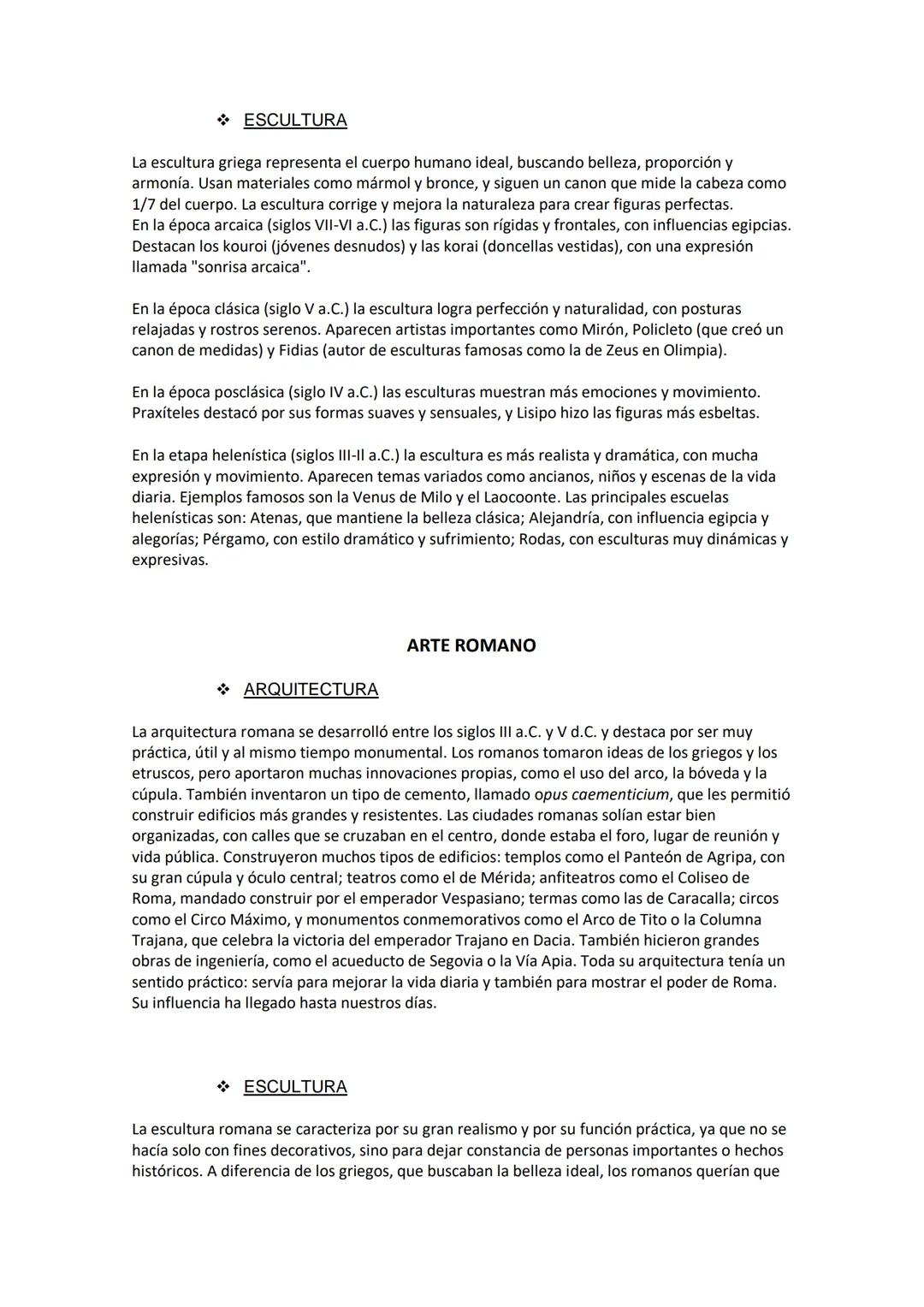 ## ARQUITECTURA
## ARTE GRIEGO
La arquitectura griega se caracteriza por su equilibrio, armonía y proporción, inspiradas en el
cuerpo human