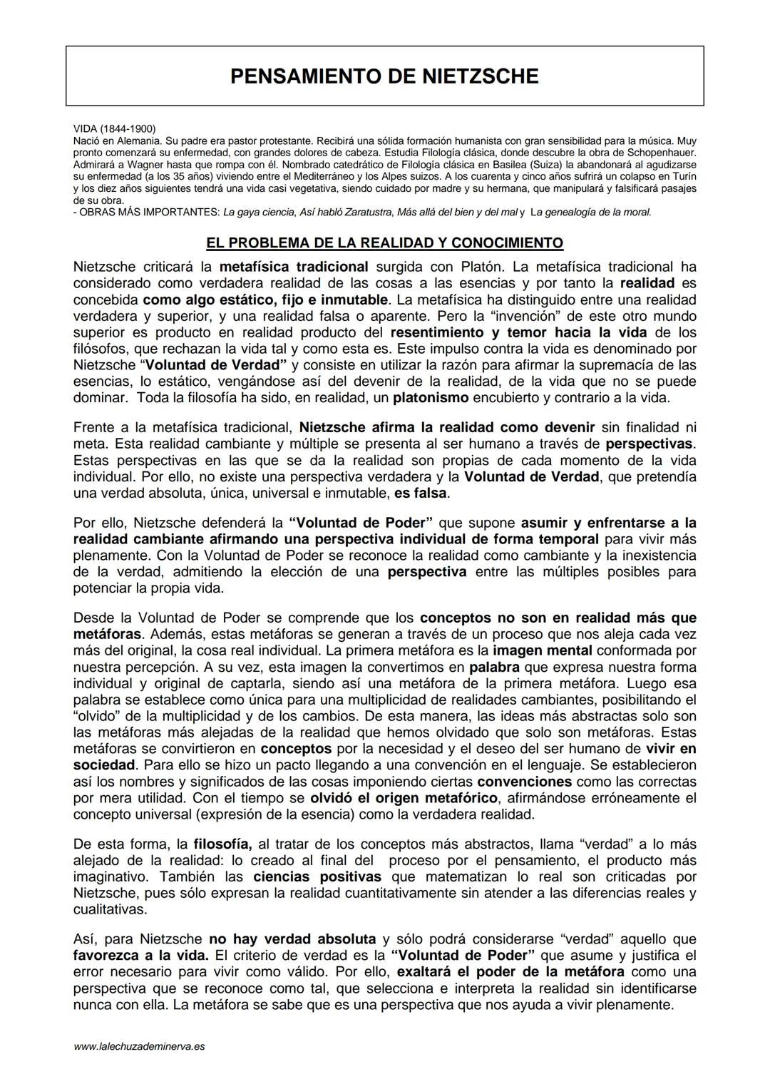 ## PENSAMIENTO DE NIETZSCHE
VIDA (1844-1900)
Nació en Alemania. Su padre era pastor protestante. Recibirá una sólida formación humanista c