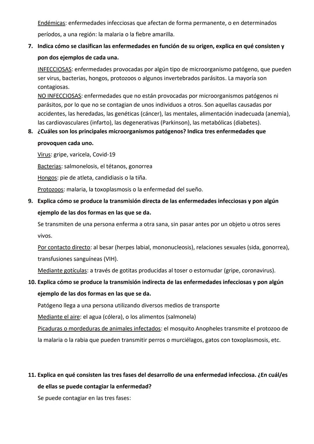 ACTIVIDADES TEMA 8: SALUD Y ENFERMEDAD
1. ¿Cuál es el concepto de "enfermedad" según la OMS?
un estado de completo bienestar físico, mental