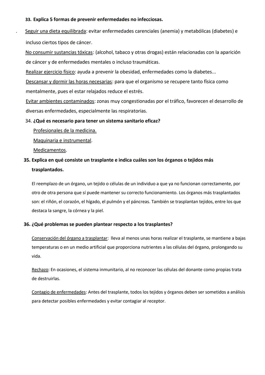 ACTIVIDADES TEMA 8: SALUD Y ENFERMEDAD
1. ¿Cuál es el concepto de "enfermedad" según la OMS?
un estado de completo bienestar físico, mental