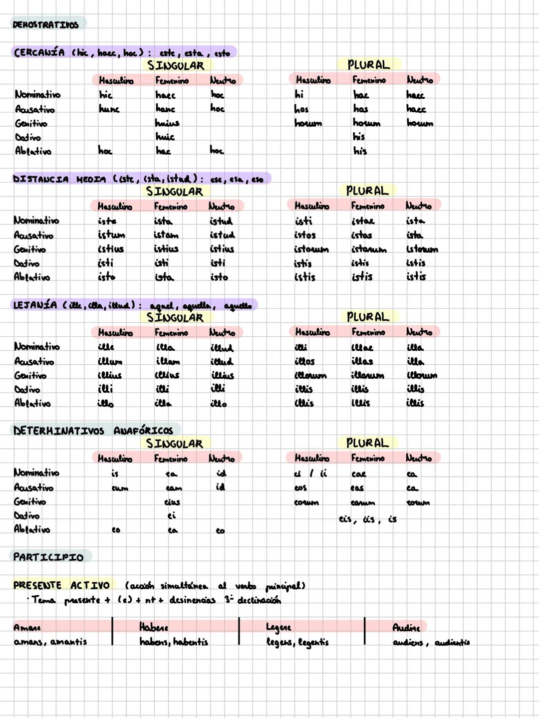 PRIMERA DECLINACIÓ
Singular
Plural
Nominativo
-a
-ae
Vocativo
-a
-ae
Acusativo
-am
-as
Genitivo
-ae
-arum
Dativo
-ae
-is
Ablativo
-a
-is
SEG