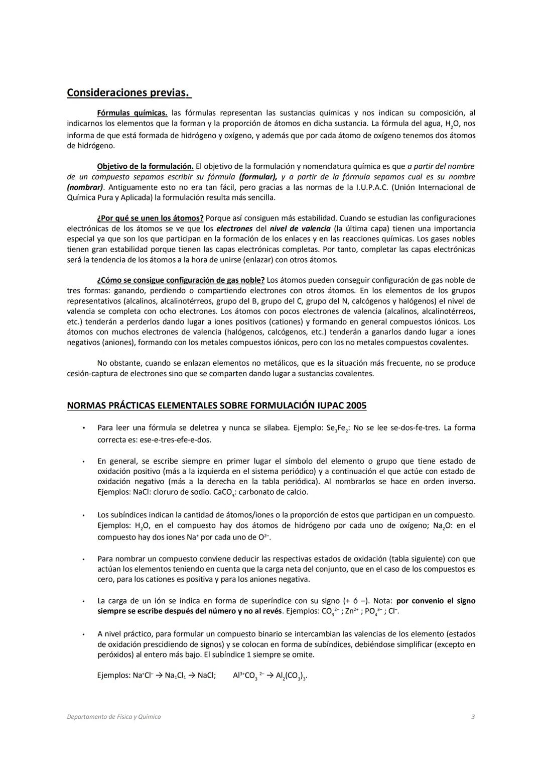 FORMULACIÓN INORGÁNICA
4º ESO
CI
Ácido sulfúrico (H₂SO₄)
Cloruro de sodio (NaCl)
Na Índice
Conceptos básicos.
1. Sustancias simples: element