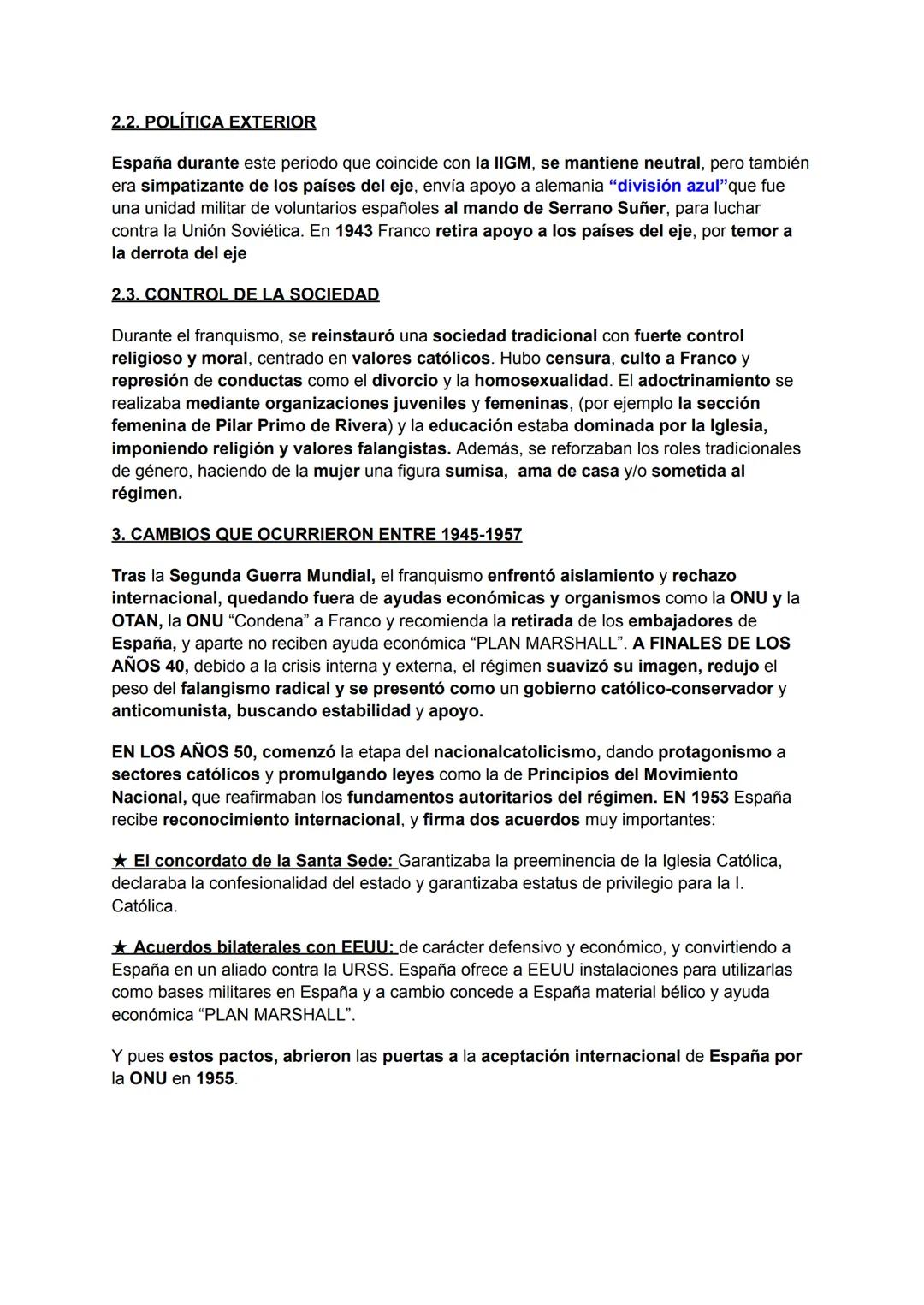 EL FRANQUISMO
1 abril, 1939-20 noviembre, 1975
1. INTRODUCCIÓN
El franquismo fue una dictadura de casi cuarenta años caracterizada por la re
