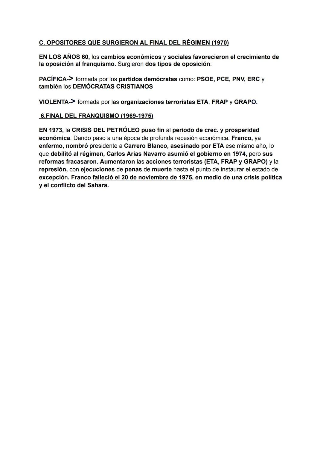 EL FRANQUISMO
1 abril, 1939-20 noviembre, 1975
1. INTRODUCCIÓN
El franquismo fue una dictadura de casi cuarenta años caracterizada por la re