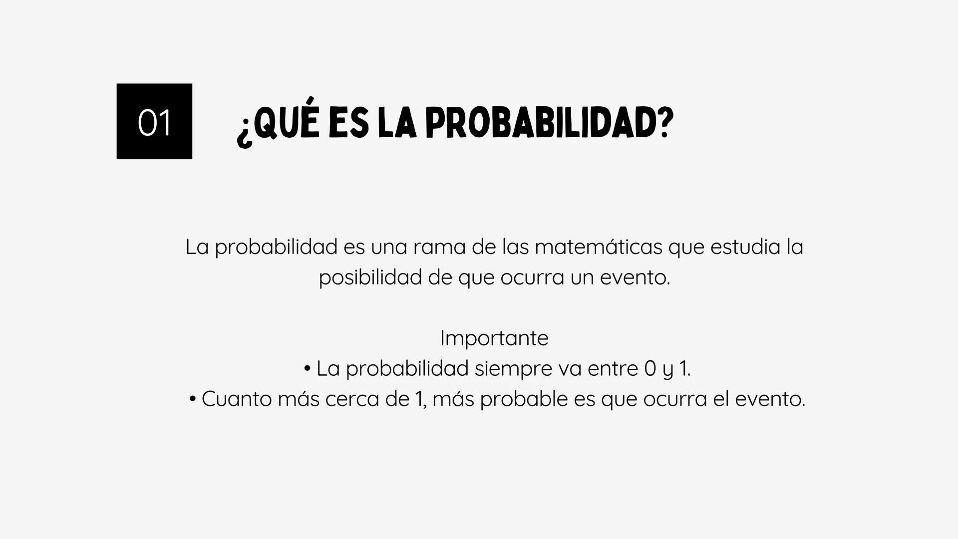 a + b = b + a
V= πr²h
±√b2-4ac
29
PROBABILIDAD
b
A=bh
V=
4
3
OPP
adj
OPP
a) = adj
ax² + bx + c = 0
h
L
b 01
¿QUÉ ES LA PROBABILIDAD?
La prob