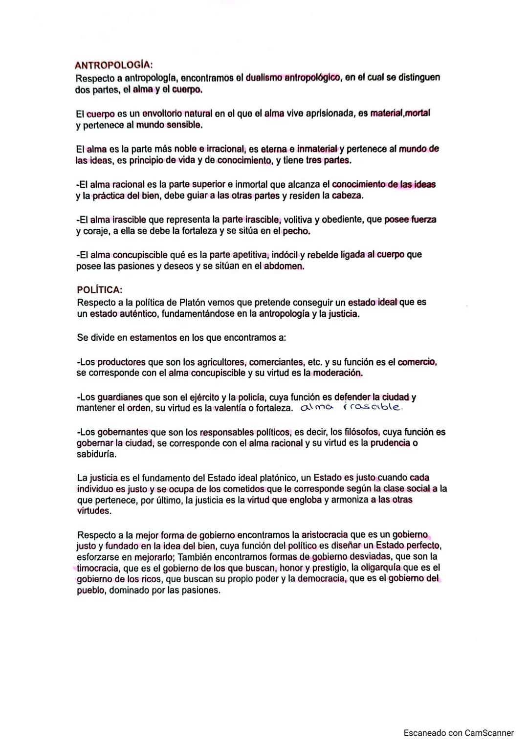 METAFÍSICA:
PLATÓN
Para comprender la metafísica de Platón, debemos ver la teoría de las ideas, la cual supone
la distinción de dos mundos,