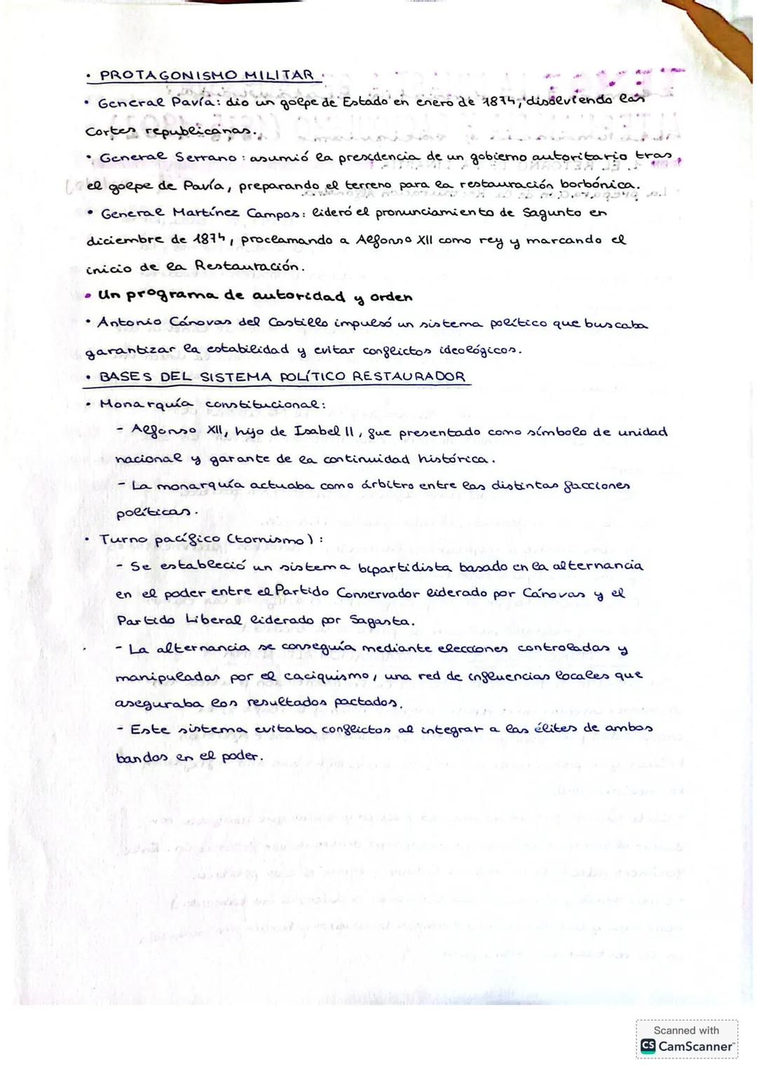 TEMA 7. LA DINASTIA RESTAURADA:
ALTERNANCIA Y CACIQUISMO (1815-1902)
1. EL RETORNO DE LA DINASTIA
La preparación de la Restauración Alfonsin