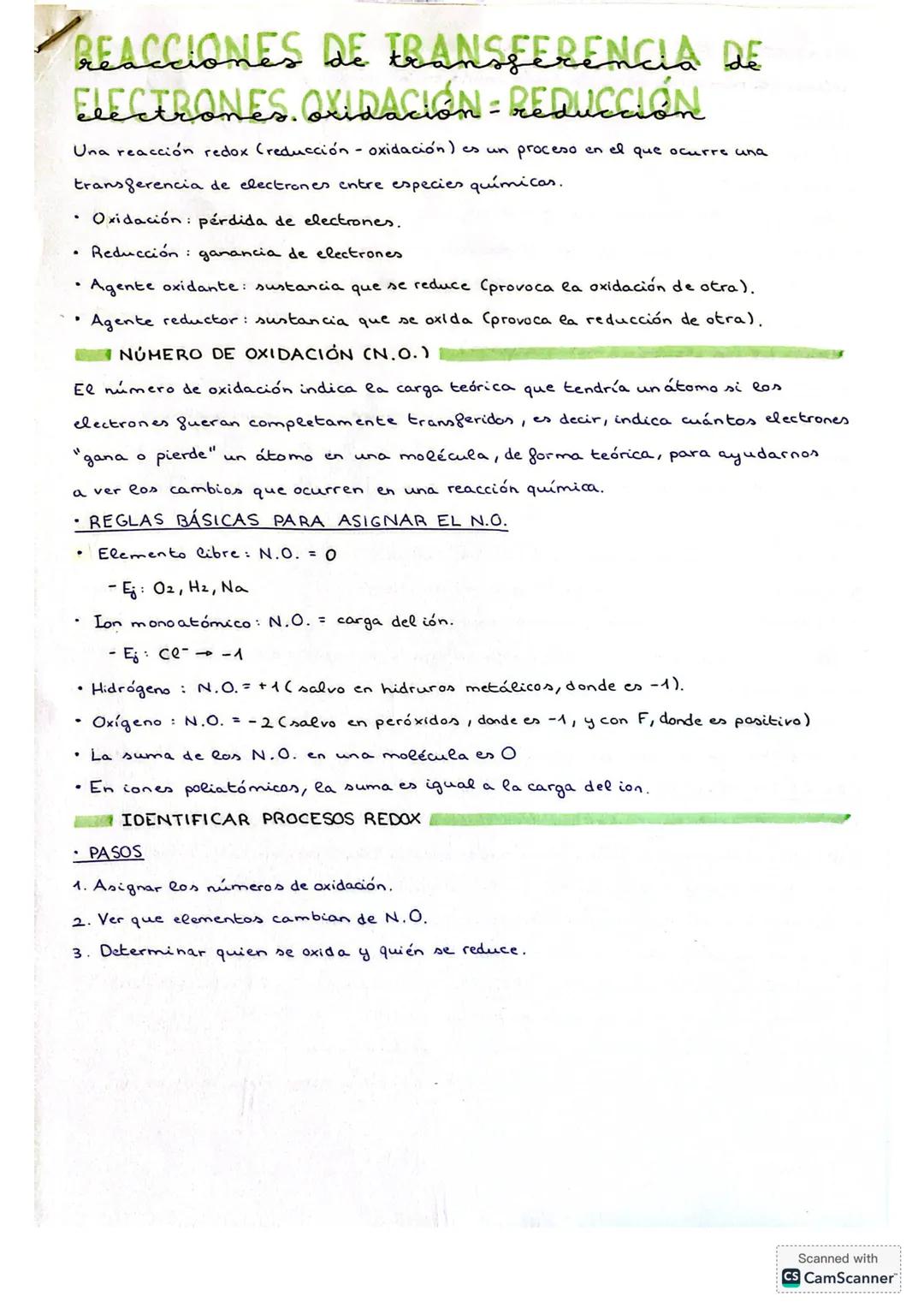 REACCIONES DE TRANSFERENCIA DE
ELECTRONES OXIDACIÓN - REDUCCIÓN
Una reacción redox (reducción - oxidación) es un proceso en el que ocurre un