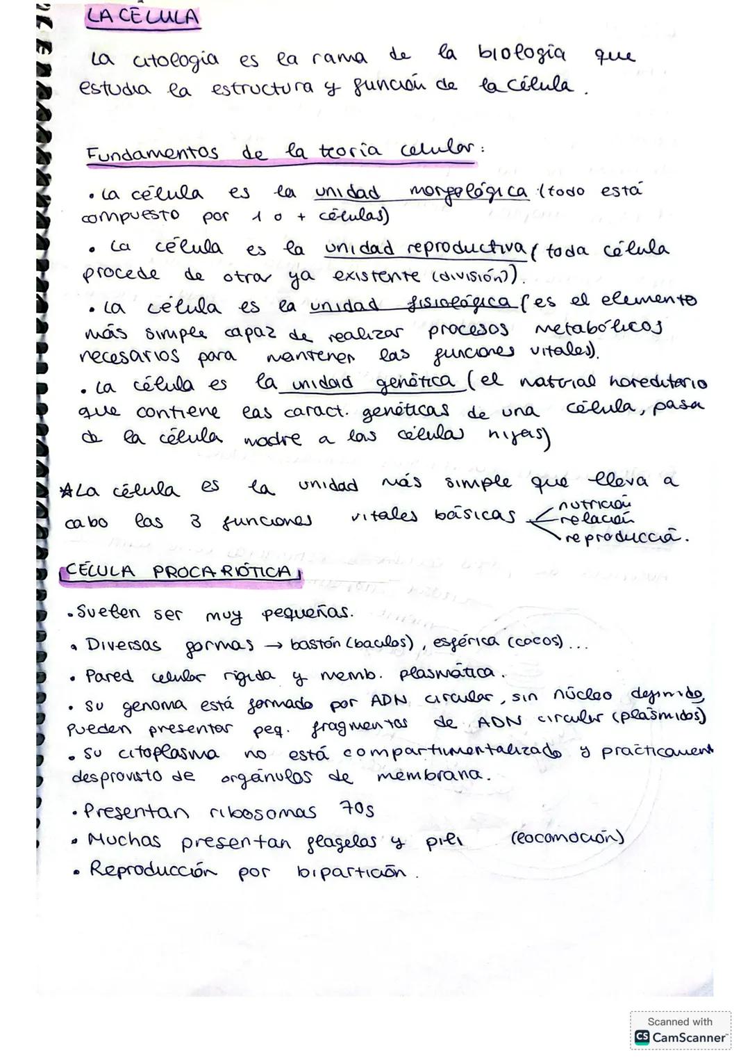## LA CÉLULA
La citología es la rama de la biología que estudia la estructura y función de la célula.
**Fundamentos de la teoría celular:*