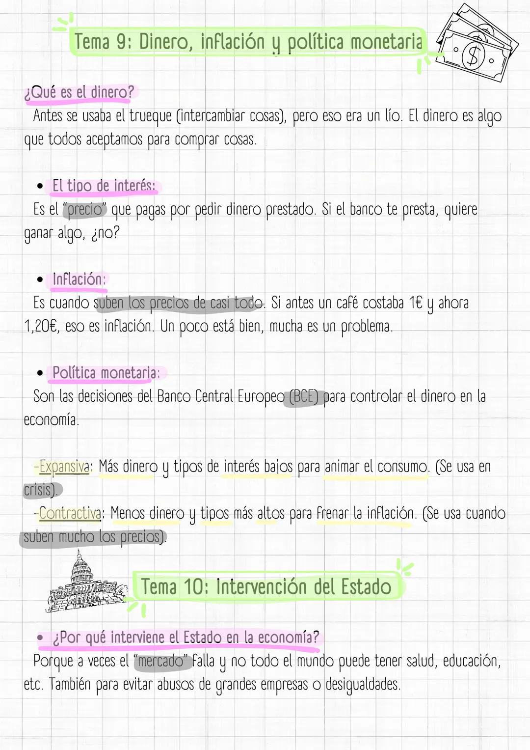 ECONOMÍA
TEMA 1: ¿Qué es la economía?
• Economía = elegir bien porque el dinero y el tiempo son limitados.
• Necesidades = infinitas, pero l