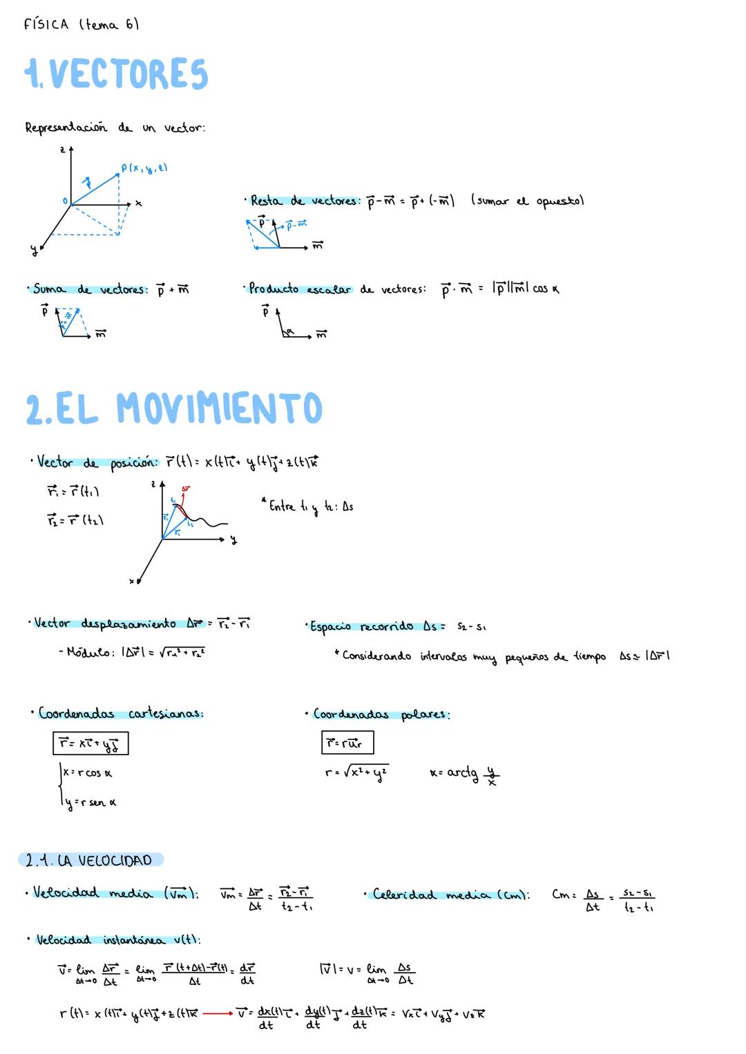 Cinemática y movimientos