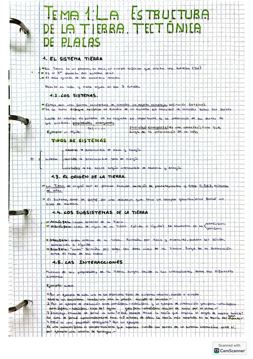 TEMA 1: LA ESTRUCTURA
DE LA TIERRA. TECTÓNICA
DE PLACAS
4. EL SISTEMA TIERRA
- La Tierra es un planeta, es decir, un cuerpo esférico que orb