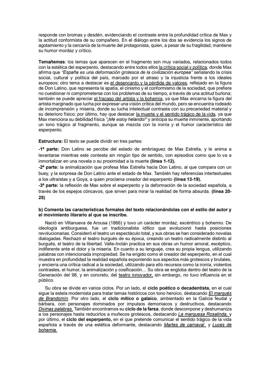 TEMA 7. RAMÓN MARÍA DE VALLE-INCLÁN Y LUCES DE
BOHEMIA
1. Introducción
Nació en Villanueva de Arousa (1866) y tuvo un carácter mordaz, excén