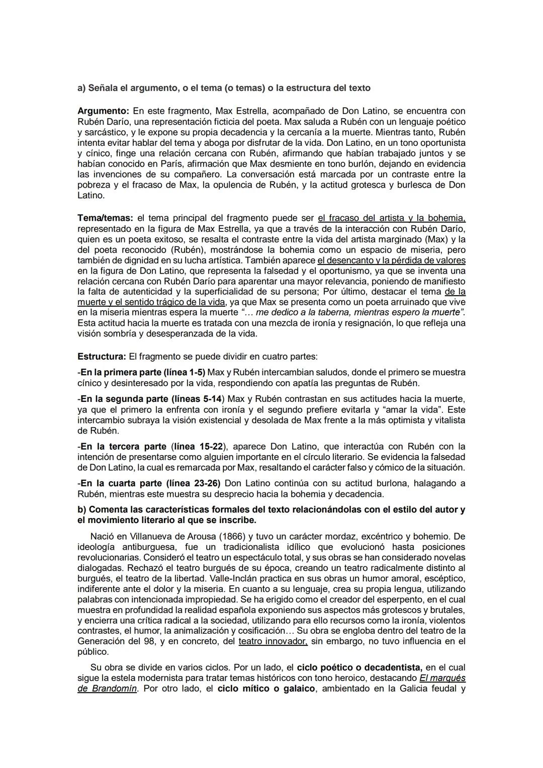TEMA 7. RAMÓN MARÍA DE VALLE-INCLÁN Y LUCES DE
BOHEMIA
1. Introducción
Nació en Villanueva de Arousa (1866) y tuvo un carácter mordaz, excén